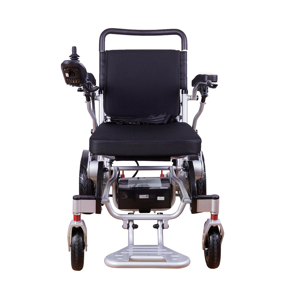Alton Mobility - Exclusive Lightweight and Foldable Electric Power Wheelchairs 360lbs - 500W - 20 miles - SILVER