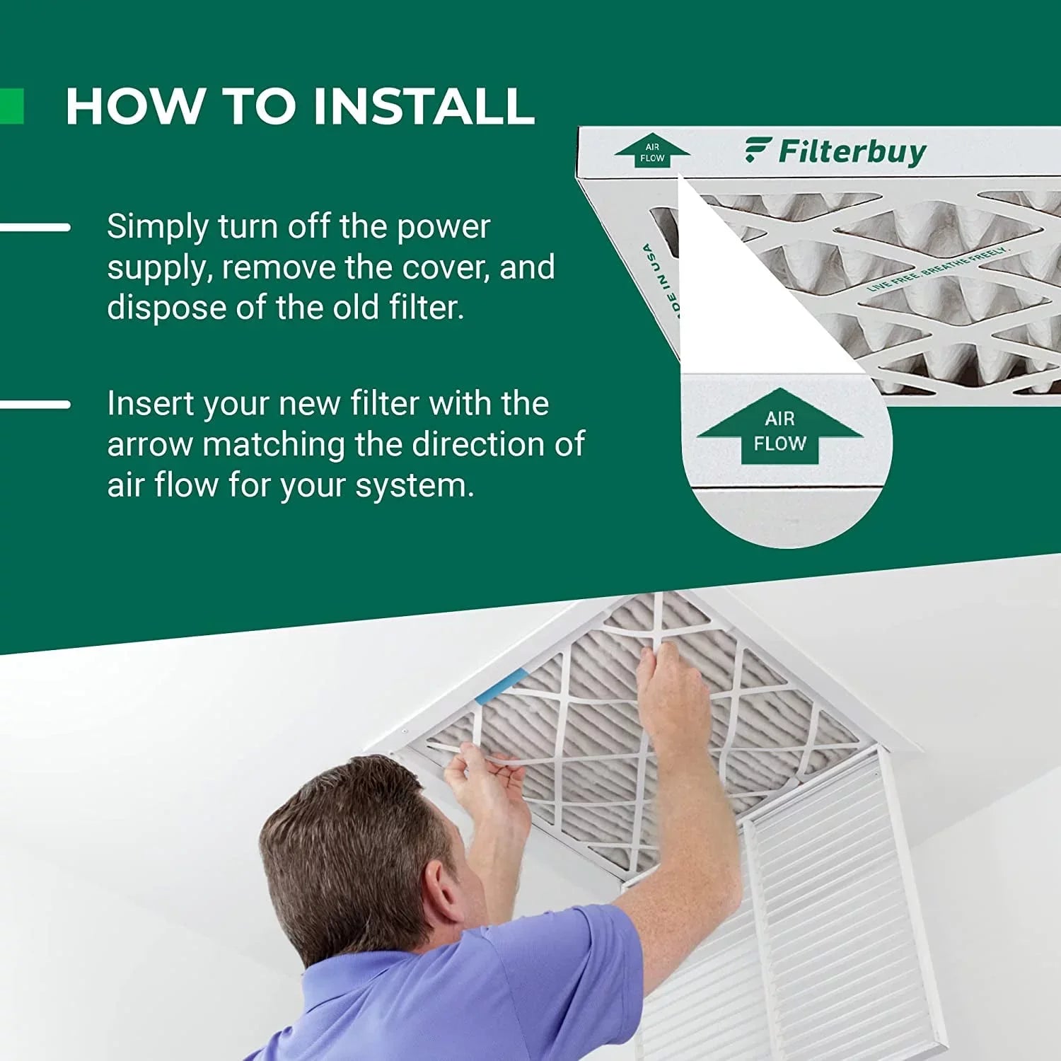 Filterbuy 20x36x1 MERV 11 Pleated HVAC AC Furnace Air Filters (12-Pack)