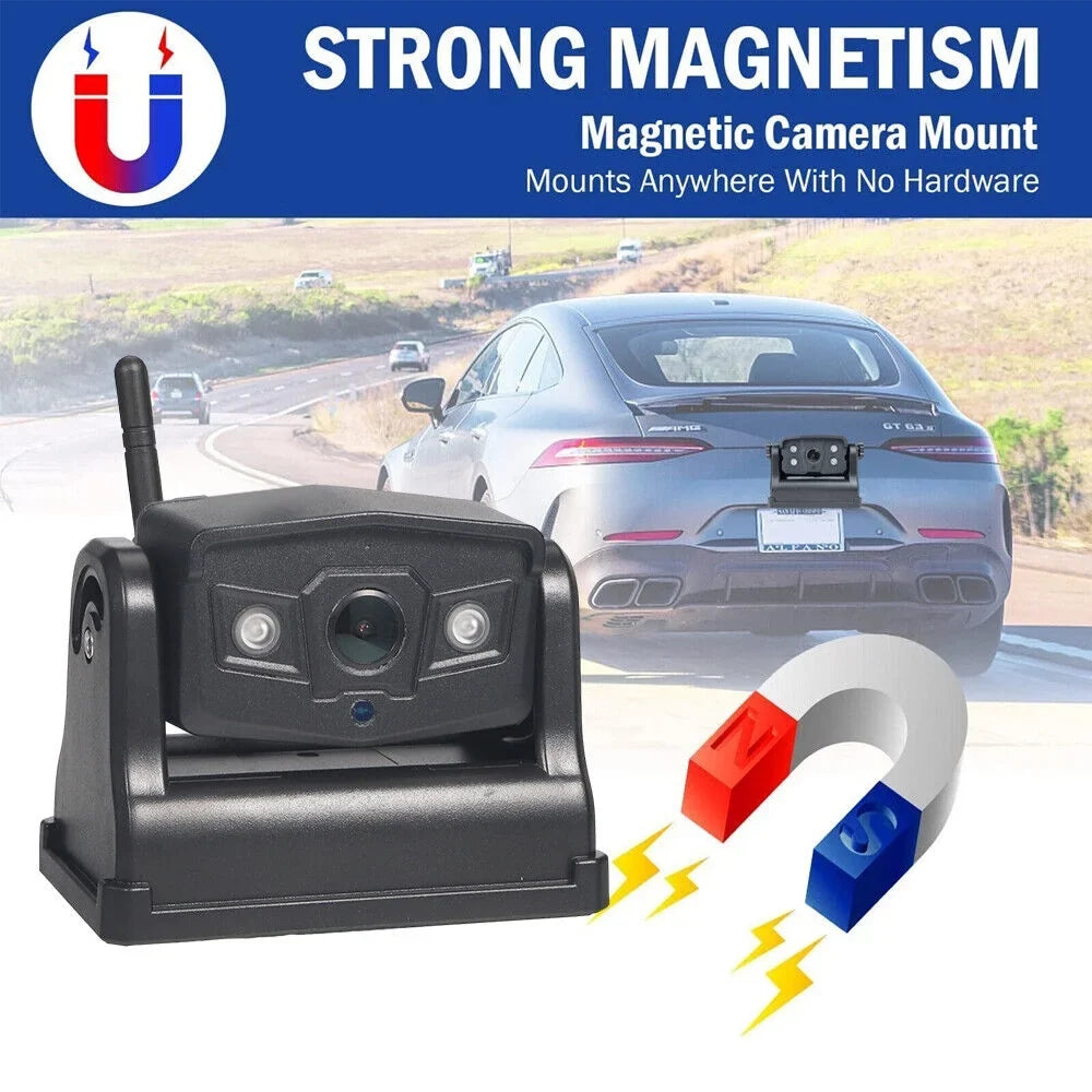 JahyShow High-Capacity 9600mAh Battery Backup Camera, Magnetic WiFi Wireless, Front/Rear View