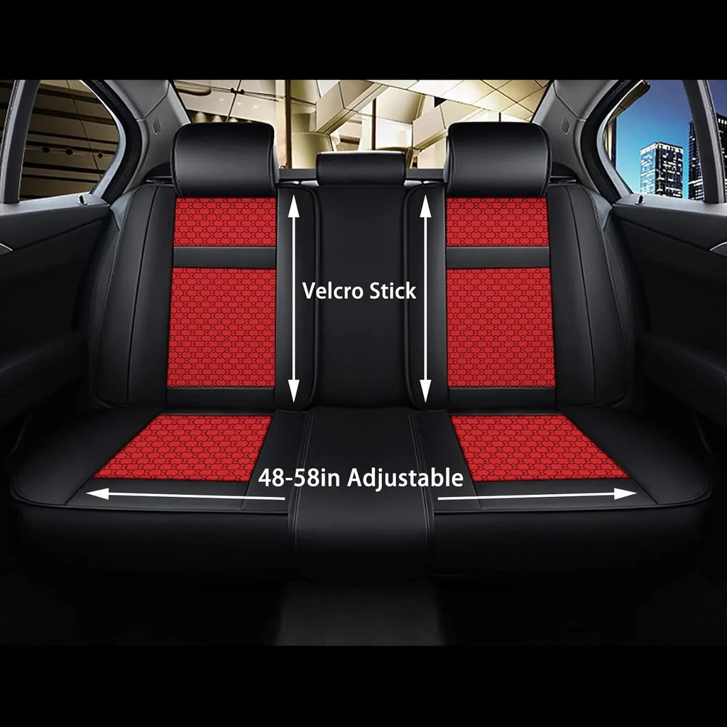 KABUQI Guc ci,same model high-end Luxury Seat Wrap Full Set Leather Fit Automotive Seat Coating & Accessories for 5 Seat Cars SUV Pick-up Trucks, Pillows and Steering Wheel Protection Included(Gray)