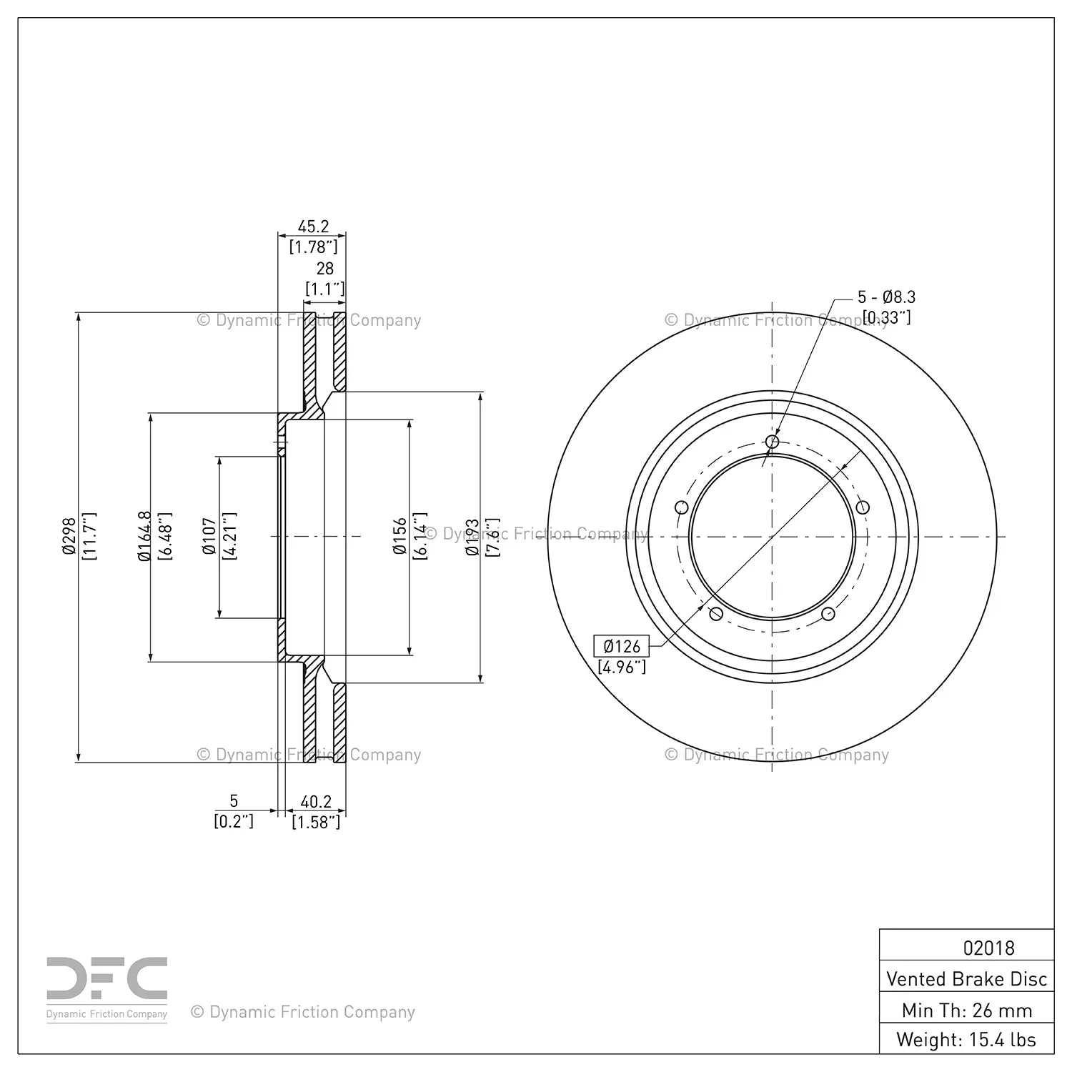 Front Dynamic Friction Company Disc Brake Rotor 600-02018 (1) For 1986 Porsche 944