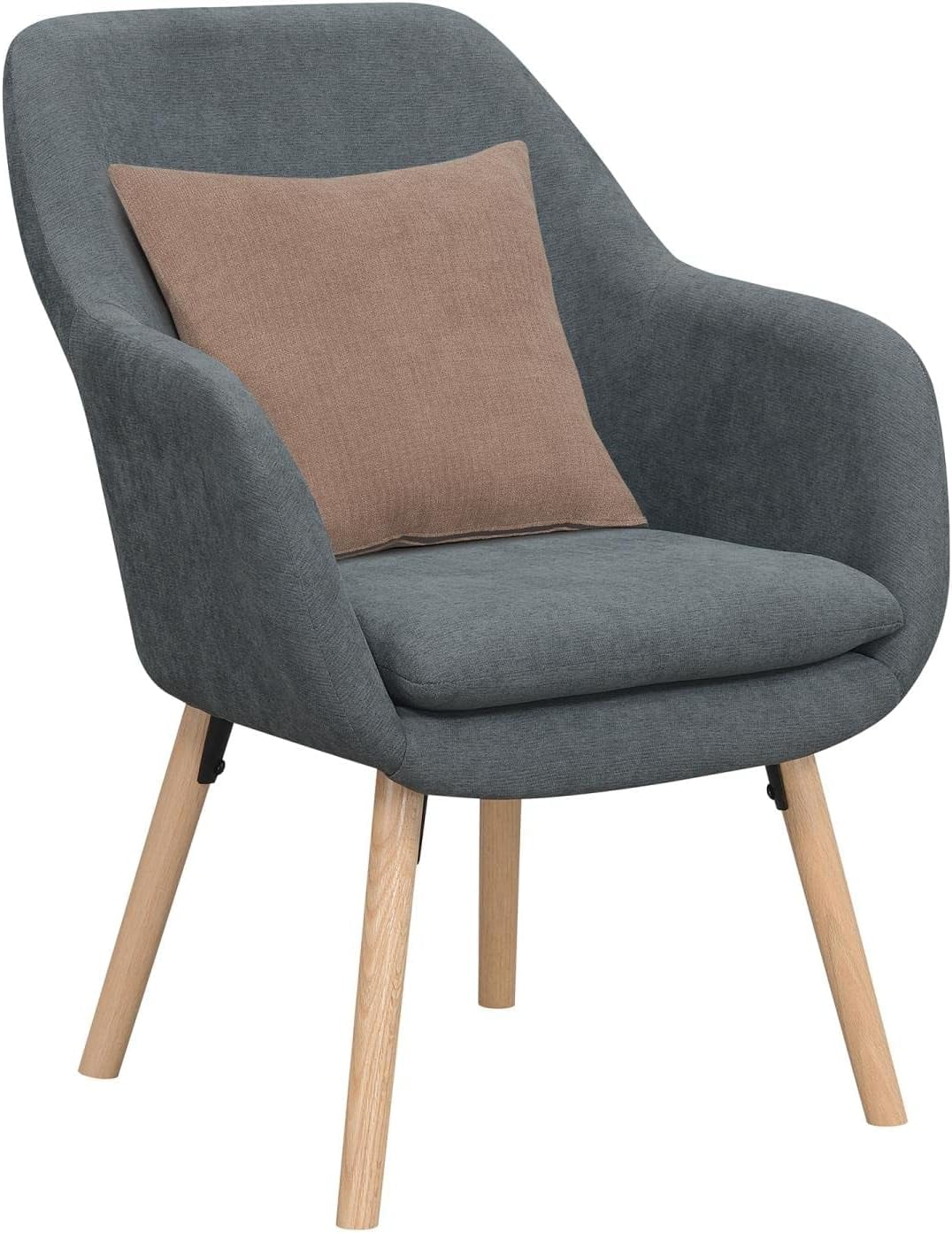 Take A Seat Charlotte Accet Chair, 25.25" L X 26.75" W X 33.5" H, Slate Gray Lie