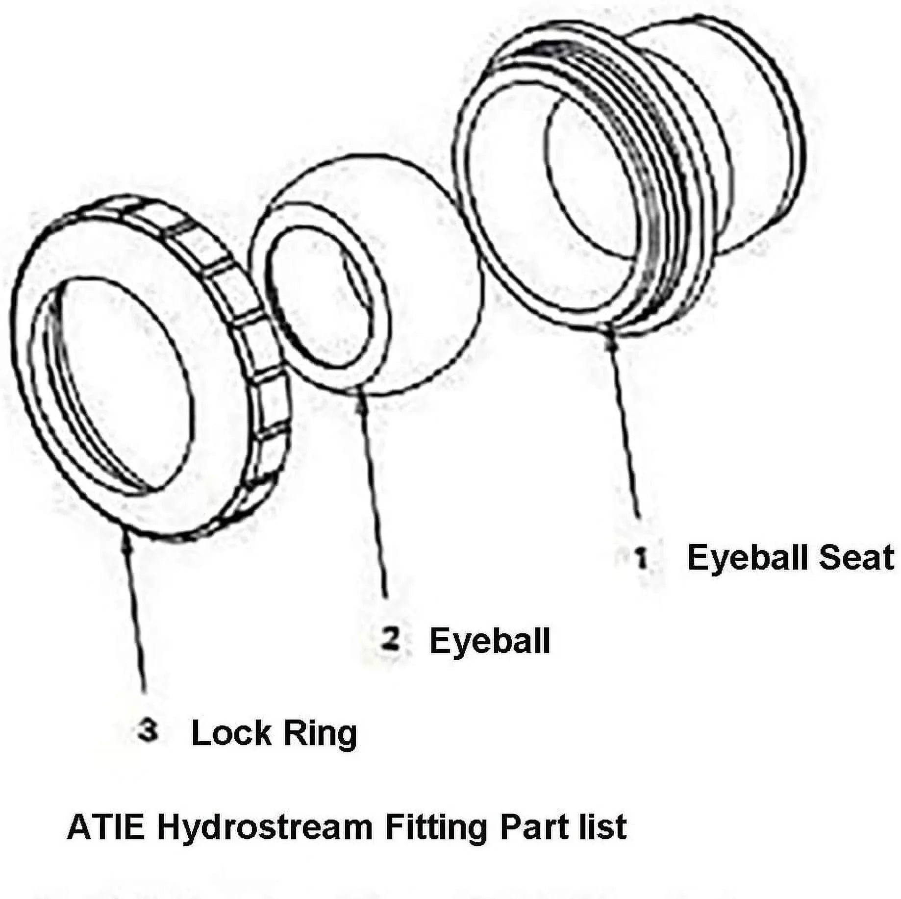 Pool Spa SP1421D Directional Hydrostream Jet Insider Fitting With 3/4-Inch Opening Eyeball And 1-1/2 Inch Slip Replace Hayward Hydrostream SP1421D Fitting (5 Pack)