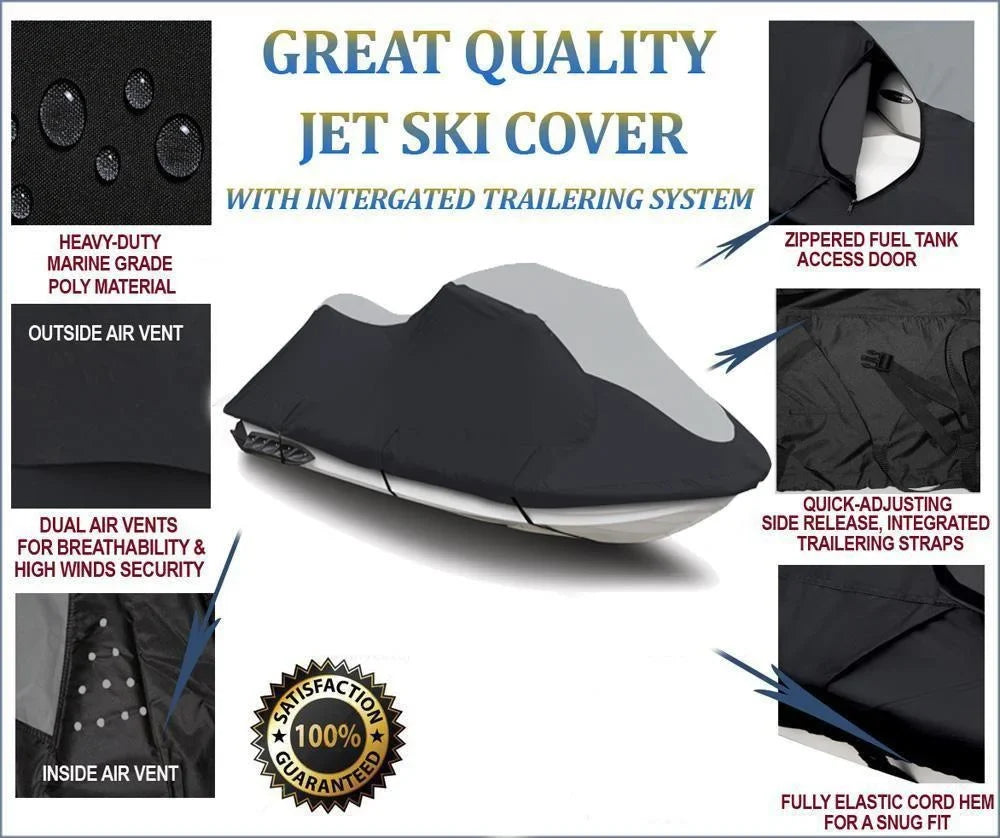 SUPER HEAVY-DUTY TOP OF THE LINE JETSKI Shield Fitting for YAMAHA FX Cruiser High Output 2004-2011 Jet Ski Watercraft PWC Coating Black/Grey