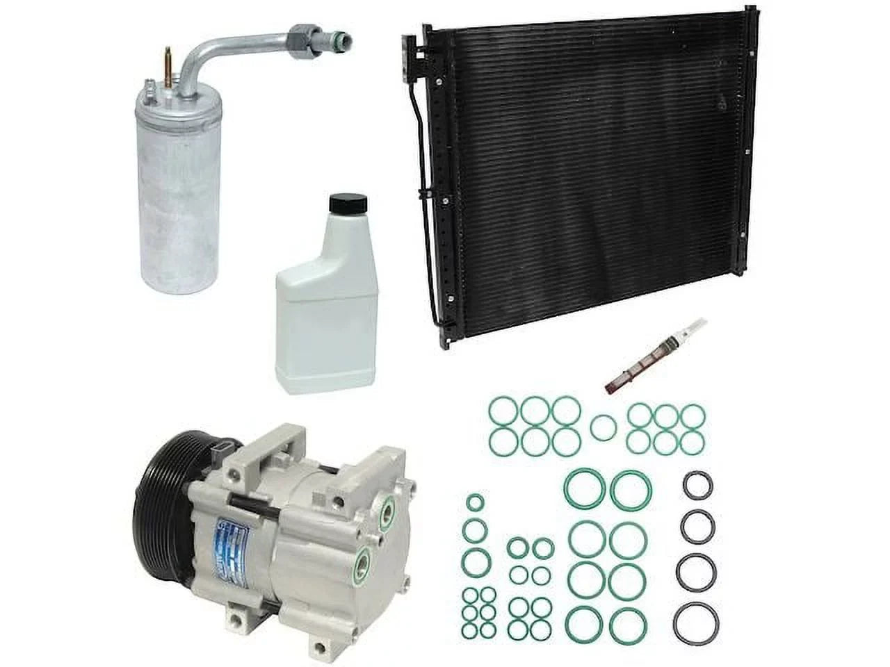 A/C Compressor Kit with Fixed Orifice - Matching with 1999 - 2003 Ford F350 Super Duty 7.3L V8 VIN F Mechanical Turbo Diesel 2000 2001 2002