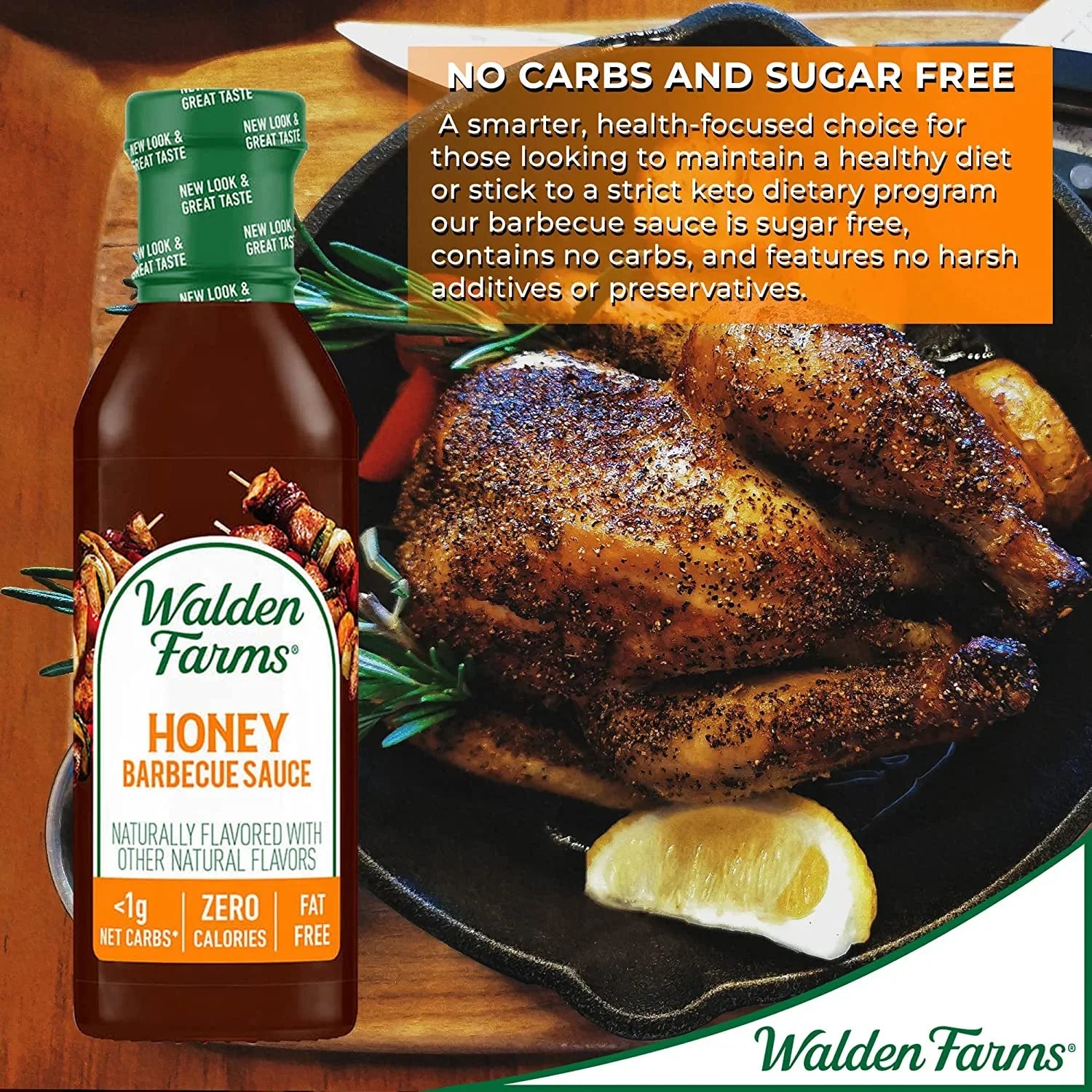 Walden Farms Calorie Free Barbecue Sauce Honey 12 fl oz Pack of 4