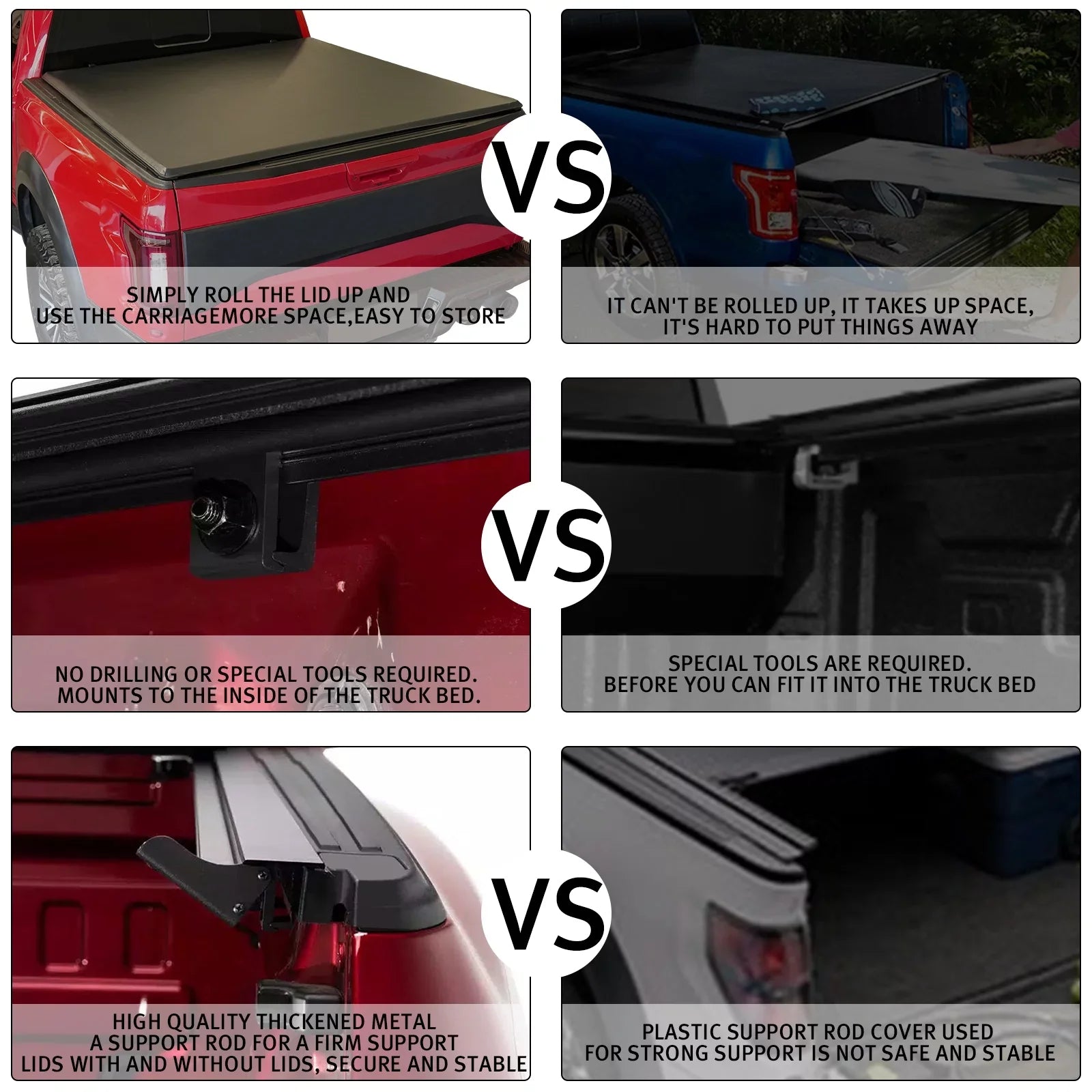 XTWEEX Soft Roll Up Truck Bed Tonneau Shield Fits 2002-2023 Dodge Ram 1500 | 2003-2023 Ram 2500 3500 | 2019+ Ram 1500 Classic Body(Not for New Body) 6.4 FT Bed W/O Rambox