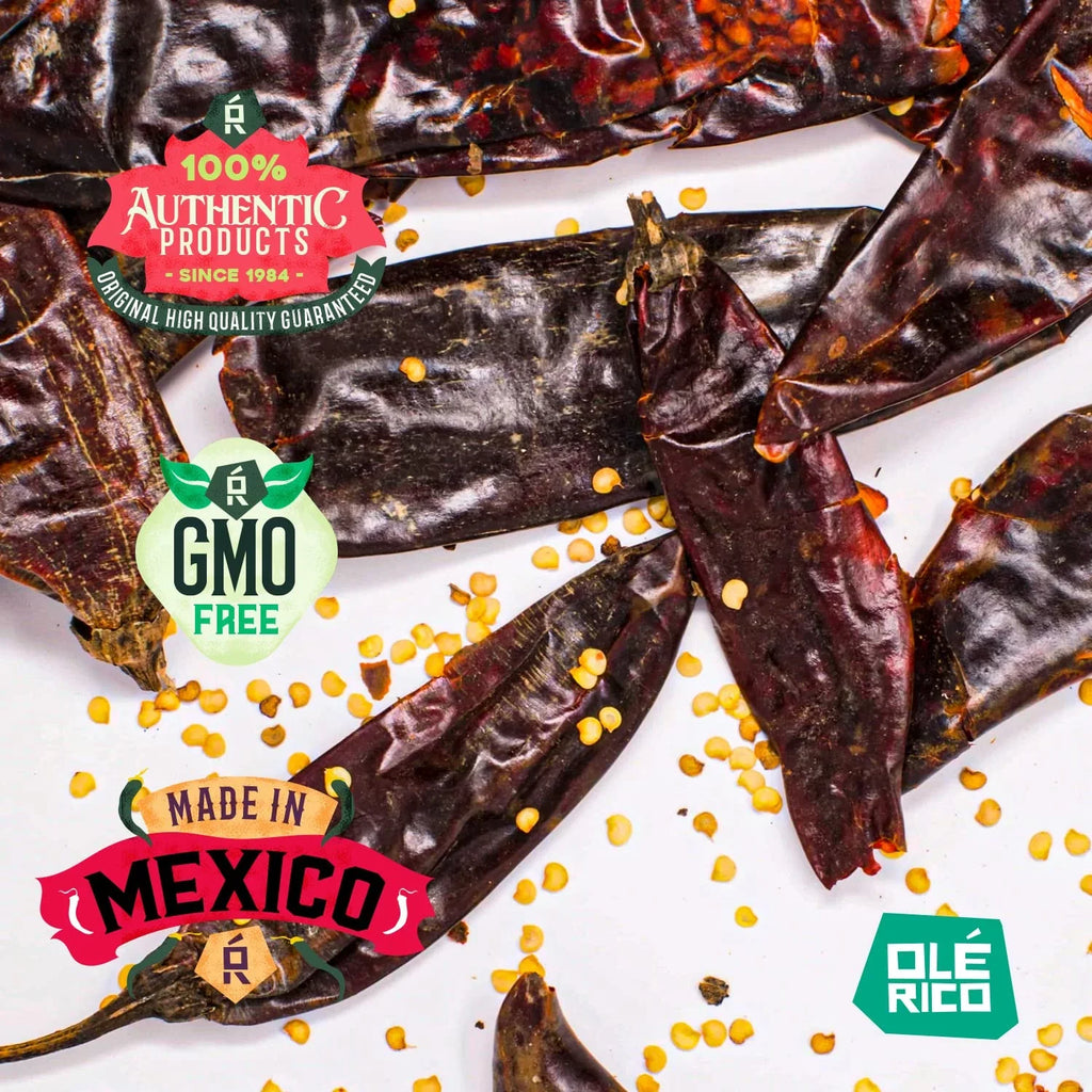 OLÉ RICO - Dried Chile Peppers 3 Pack Bundle (12 oz Total) - Ancho Chiles, Guajillo Chiles and Arbol Chiles - The Spicy Trio - Excellent For Mexican Recipes - Packaged In Resealable Bags