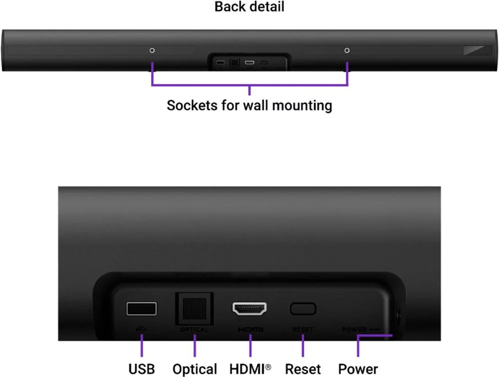 2.0-Channel Smart Soundbar - Black