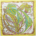 Pre-Owned Salvatore Ferragamo silk scarf tropical fish white x yellow SALVATORE FERRAGAMO ladies (Good)