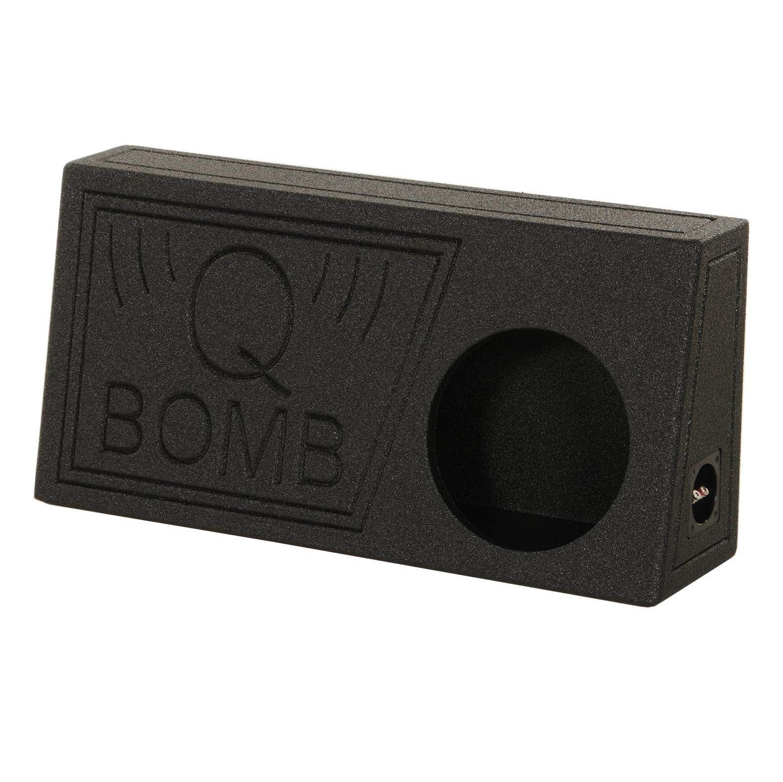 QPower QBomb Single 10" Vented Subwoofer Box with Black Bedliner Spray (2 Pack)