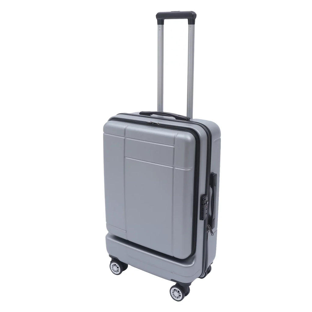 Wuzstar 24" Traveling Luggage PC+ABS Luggage Bags with TSA Lock Long-lasting Spinner Wheels Hardside Carry On Suitcase , Silver