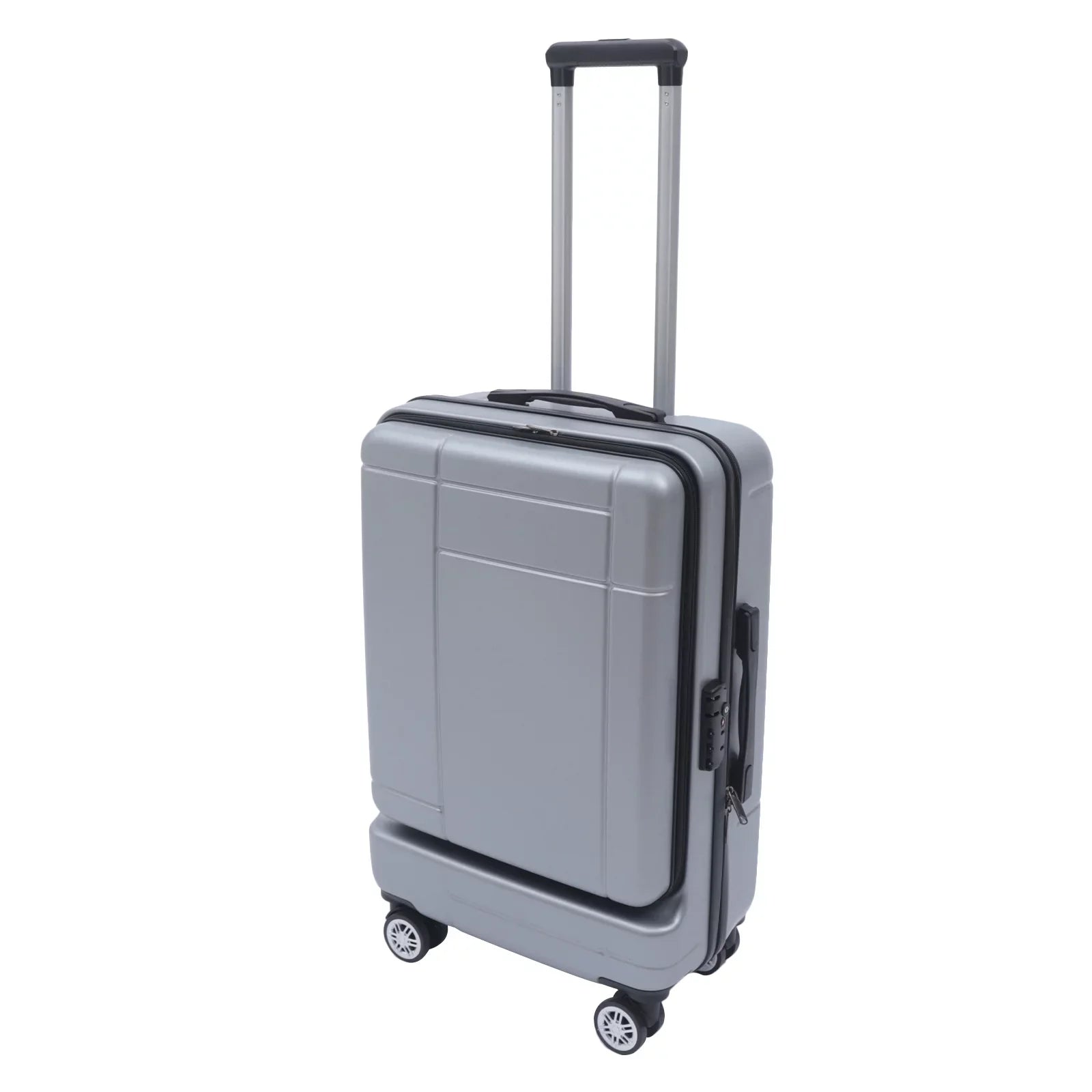 Wuzstar 24" Traveling Luggage PC+ABS Luggage Bags with TSA Lock Long-lasting Spinner Wheels Hardside Carry On Suitcase , Silver