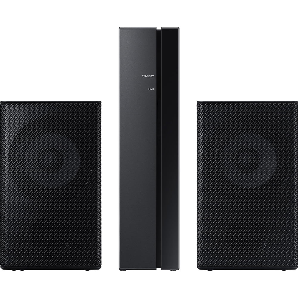 Samsung SWA-9100S Wireless Rear Speaker Kit 2.0ch SWA-9100S/ZA for Soundbar Surround Sound Home Theater Expansion Bundle with Deco Gear Pack of 3 Wall Mount Shelf Stands