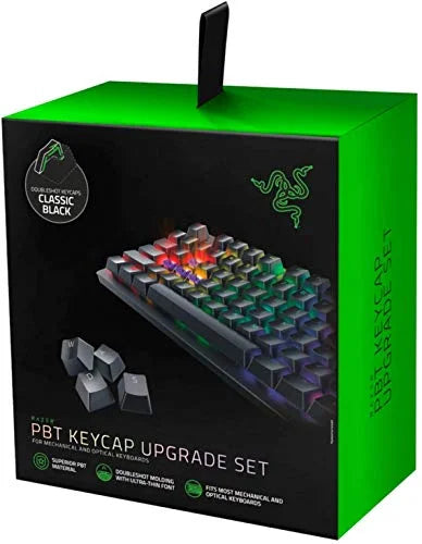 Razer Doubleshot PBT Keycap Upgrade Set for Mechanical & Optical Keyboards: Fitting with Standard 104/105 US and UK layouts - Classic Black