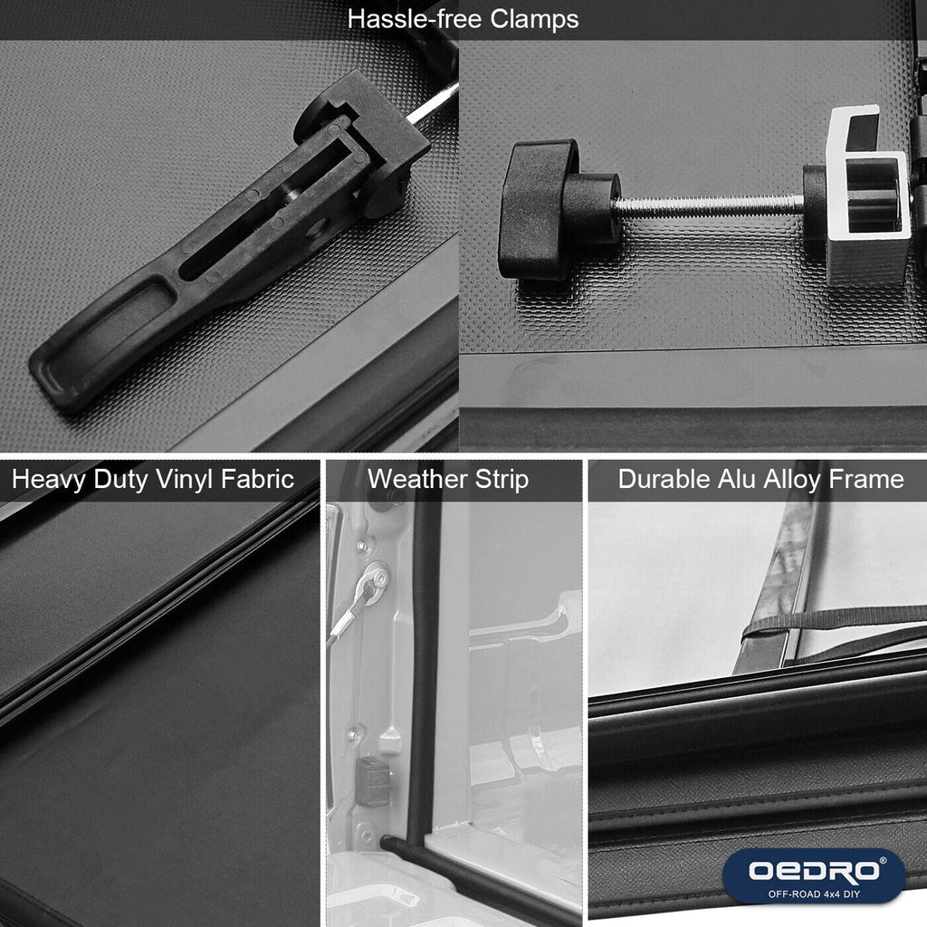 Ledkingdomus 8 Ft Soft Quad Fold Truck Bed Tonneau Coating for 02-23 Dodge Ram 1500 /Ram 2500 3500