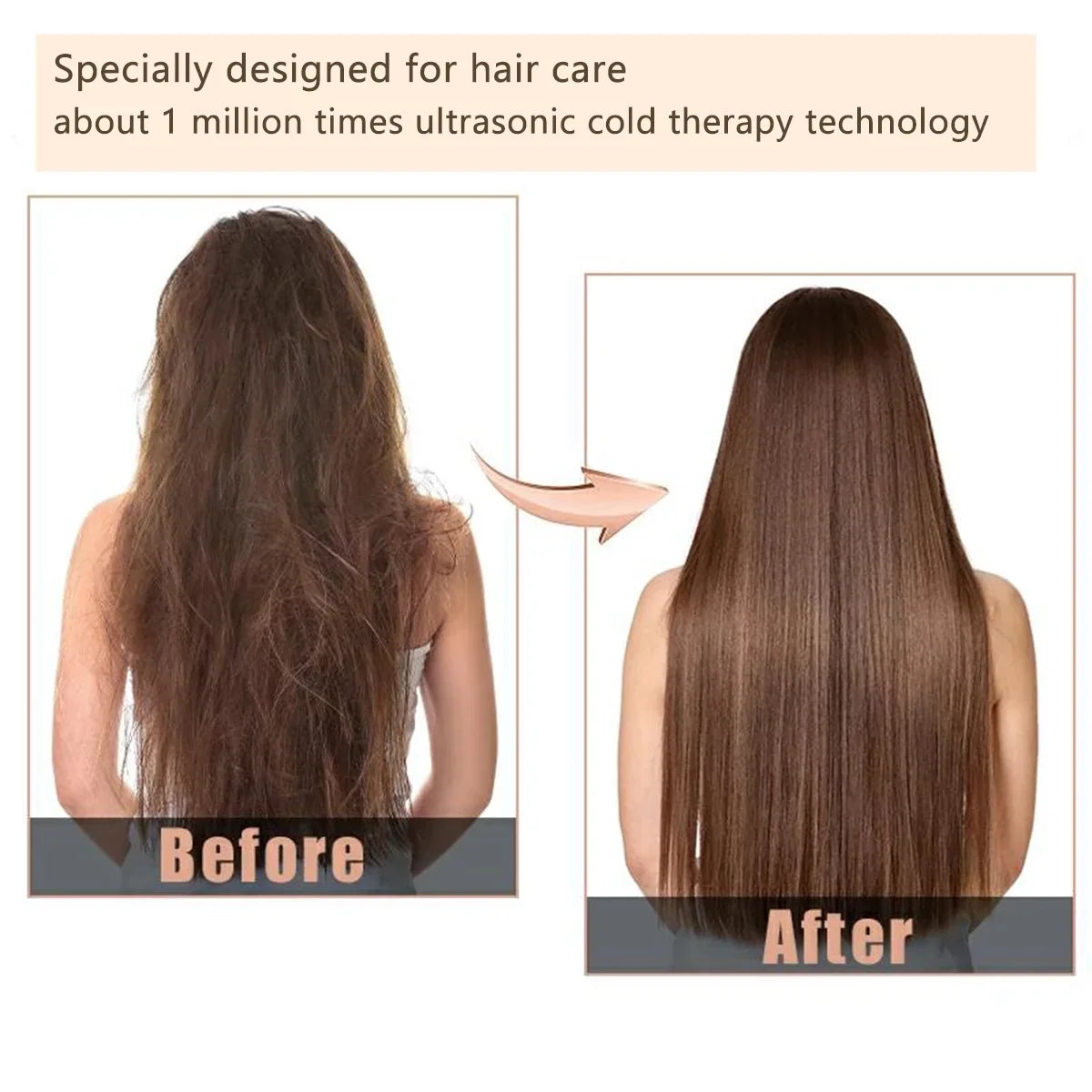 DIMUXI Ultrasonic Hair Care Iron, Professional Cold Iron Straightner, Shield the Damaged Hair, Wireless Portable