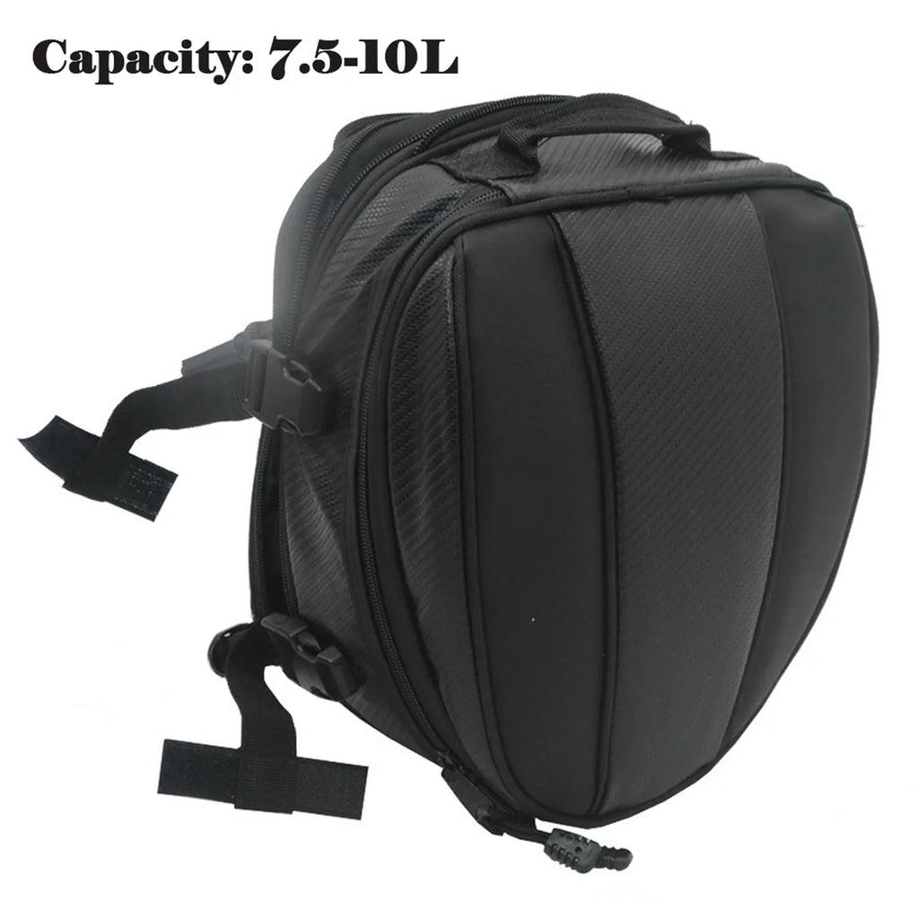 Motorcycle Rear Seat Tail Leather Pack Bag Expandable Luggage Bag PU