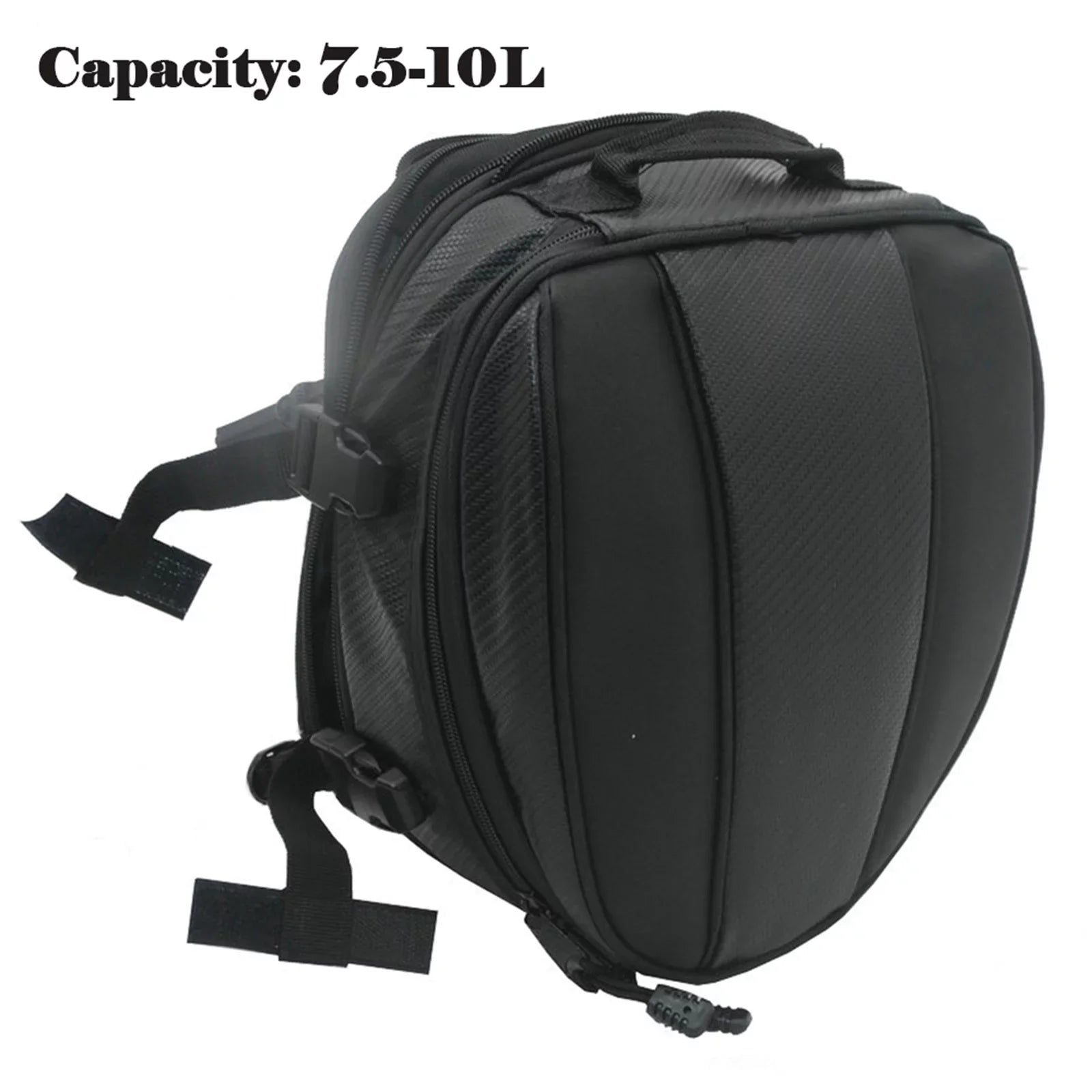 Motorcycle Rear Seat Tail Leather Pack Bag Expandable Luggage Bag PU