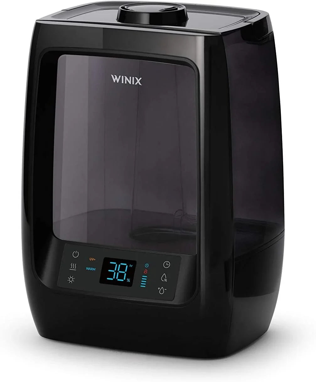 Winix L200 Ultrasonic Warm and Cool Mist Humidifier, 120 Hrs. Run Time, 2 Gal. Tank, Large Rooms, Quiet, LightCel UVc-LED Treated Tank, Essential Oil Tray with pre-soaked Essential Oil Pads