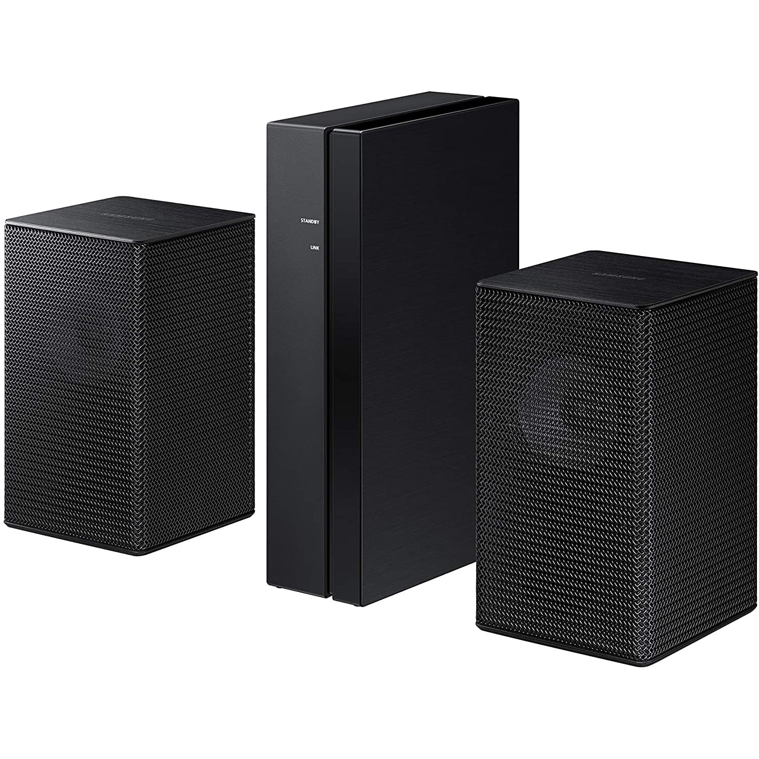 Samsung SWA-9100S Wireless Rear Speaker Kit 2.0ch SWA-9100S/ZA for Soundbar Surround Sound Home Theater Expansion Bundle with Deco Gear Pack of 3 Wall Mount Shelf Stands