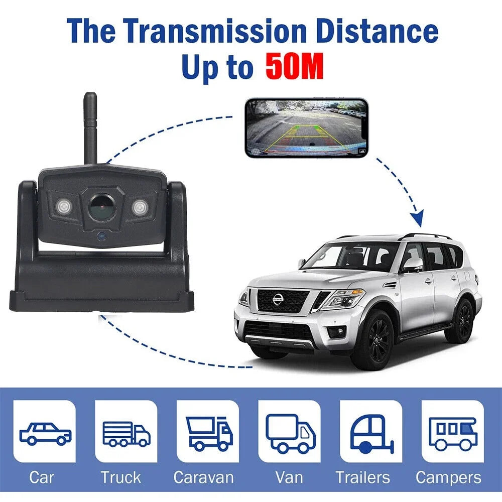 JahyShow High-Capacity 9600mAh Battery Backup Camera, Magnetic WiFi Wireless, Front/Rear View