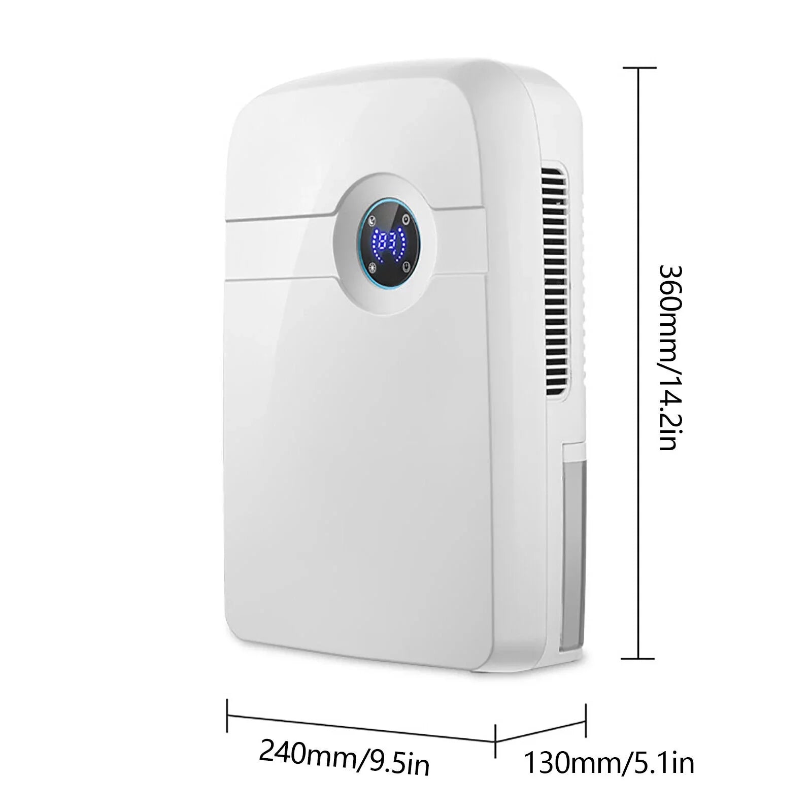 ZhdnBhnos Portable MIni Compact Dehumidifier Moisture Dryer w/ Drain Hose 2.5L Water Tank for Bedroom Caravan RV Garage