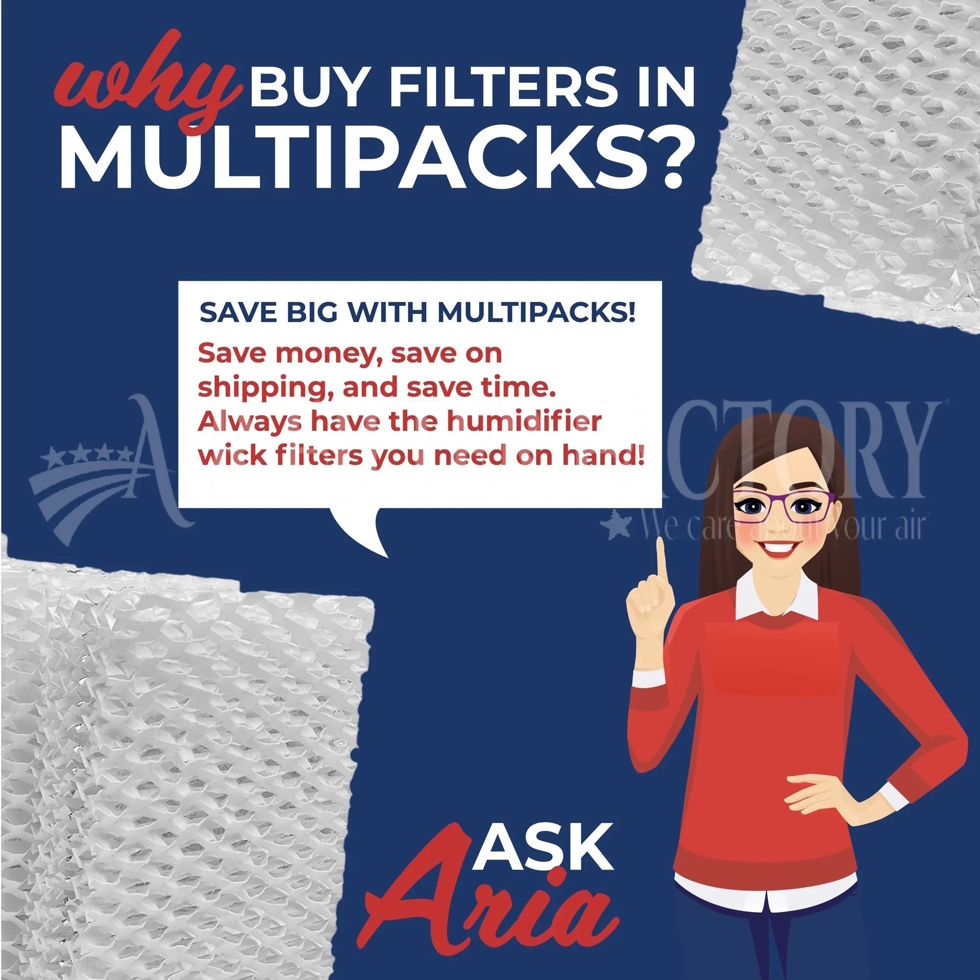 3-Pack Matching for Bionaire BWF1500-UC Humidifier Filter by Air Filter Factory