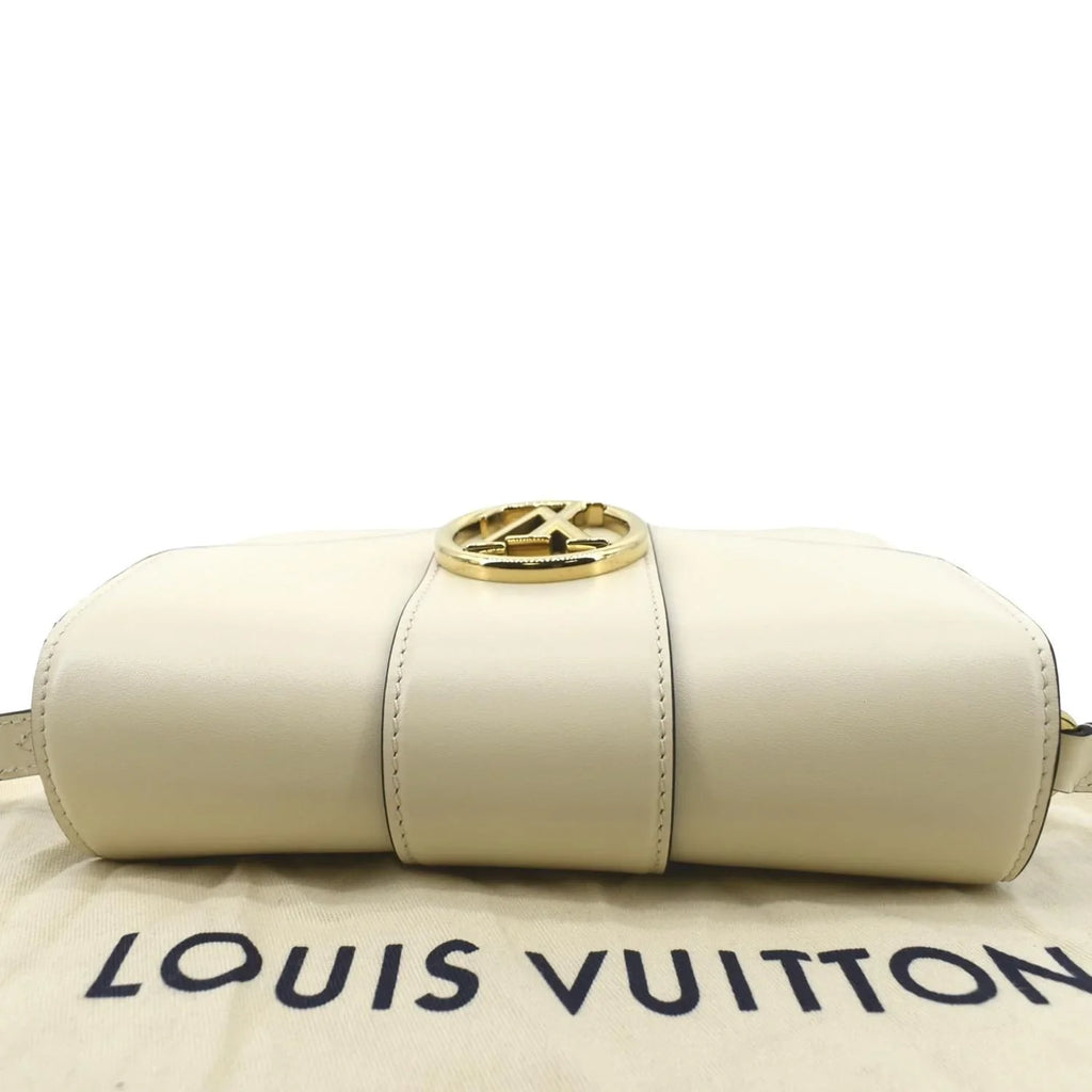 Pre-owned LOUIS VUITTON Pont 9 Calfskin Leather Shoulder Bag Creme