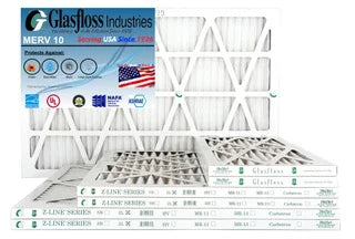 Glasfloss 13x20x1 - MERV 10 -Qty:4 - Furnace Air Filter - Made in USA (Actual Size: 12.5 x 19.5x7/8 inch)