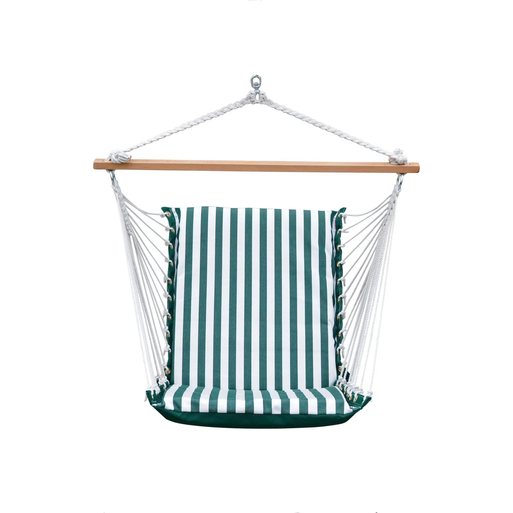 The Hamptons Collection 48" Green and White Acrylic Soft Comfort Hammock Chair