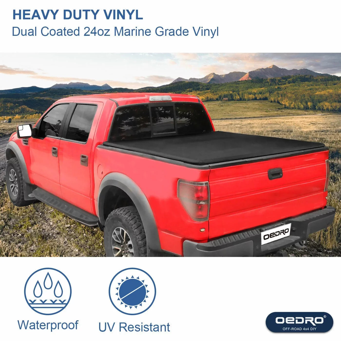 Ledkingdomus 8 Ft Soft Quad Fold Truck Bed Tonneau Coating for 02-23 Dodge Ram 1500 /Ram 2500 3500