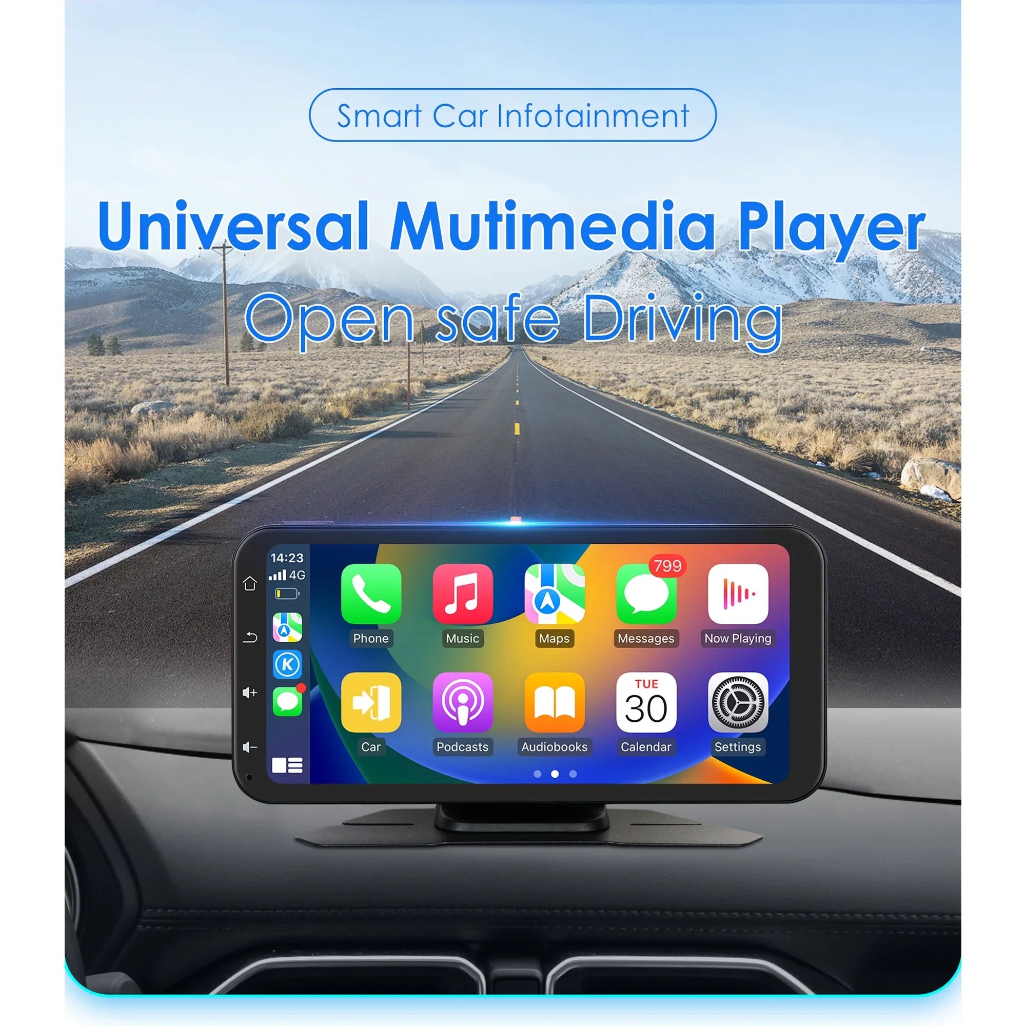 Hizpo GPS Navigation Bluetooth 6.25 Inch Touchscreen 360° Adjustable FM Car Radio Stereo Head Unit Receiver With Apple Carplay Android Auto And Backup Camera