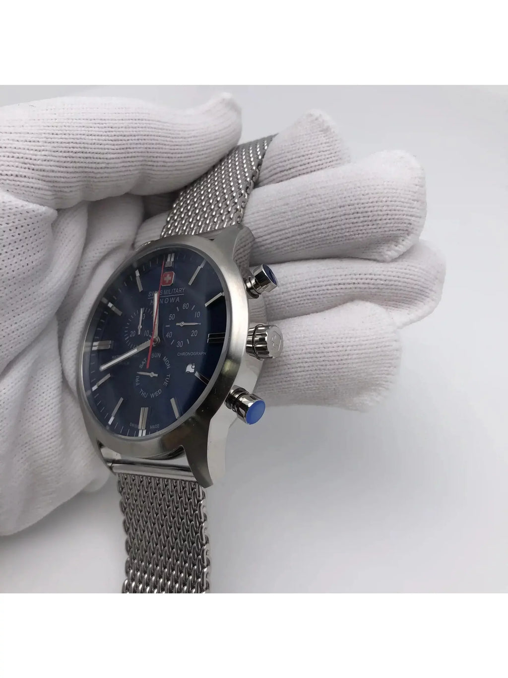 Swiss Military Hanowa Stainless-Steel Blue Dial Quartz Mens Watch 06-3308.04.003