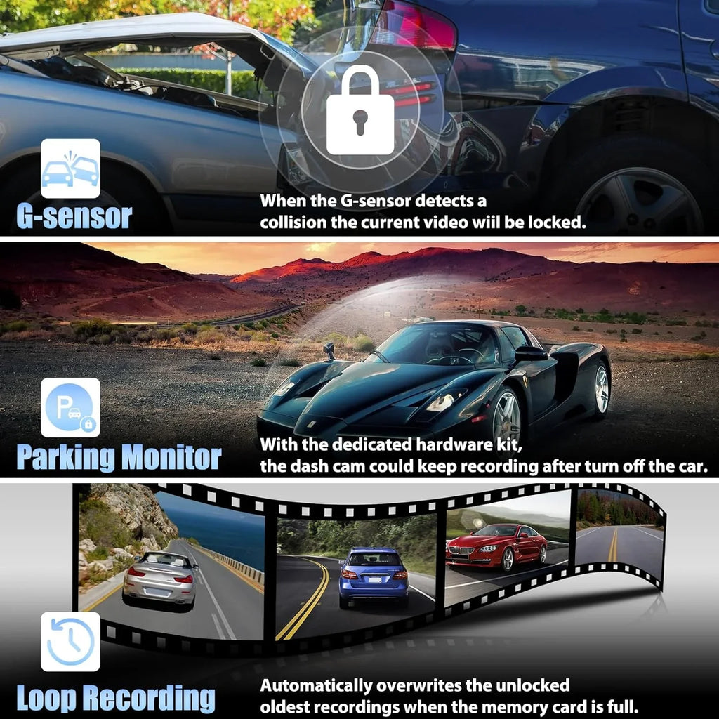 Mirror Dash Cam for Cars,4.5" Rear View Mirror 1080P Front and Rear View Dual Cameras,Super Night Vision,Parking