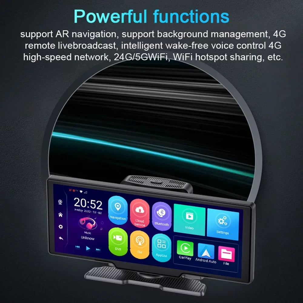 Shinysix Multi-language Dual Lens Car Video Recorder Auto Dash Cam Car Camera Recorder Night Viewing 10.26in DVR 170 Degree Wide Angle Car Global Positioning System Navigation Camcorder