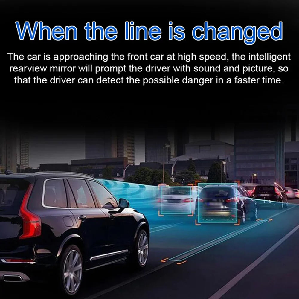 OWSOO Multi-language Dual Lens Car Video Recorder Auto Dash Cam Car Recorder Night Viewing 10.26in DVR 170 Degree Wide Angle Car Global Positioning System Navigation