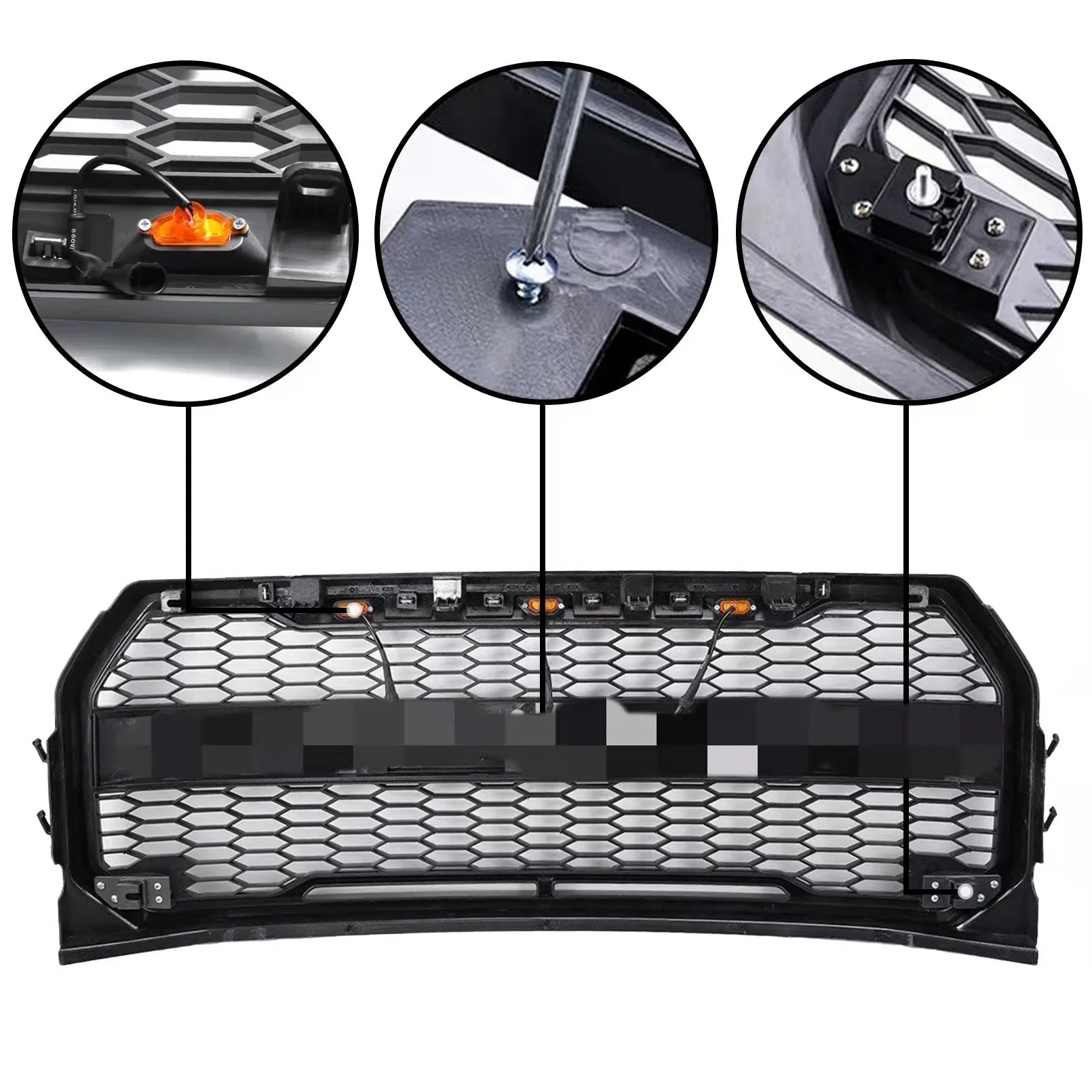 Raptor Style Front Bumper Grill Hood Grille for Ford F150 F-150 2009-2014 Black