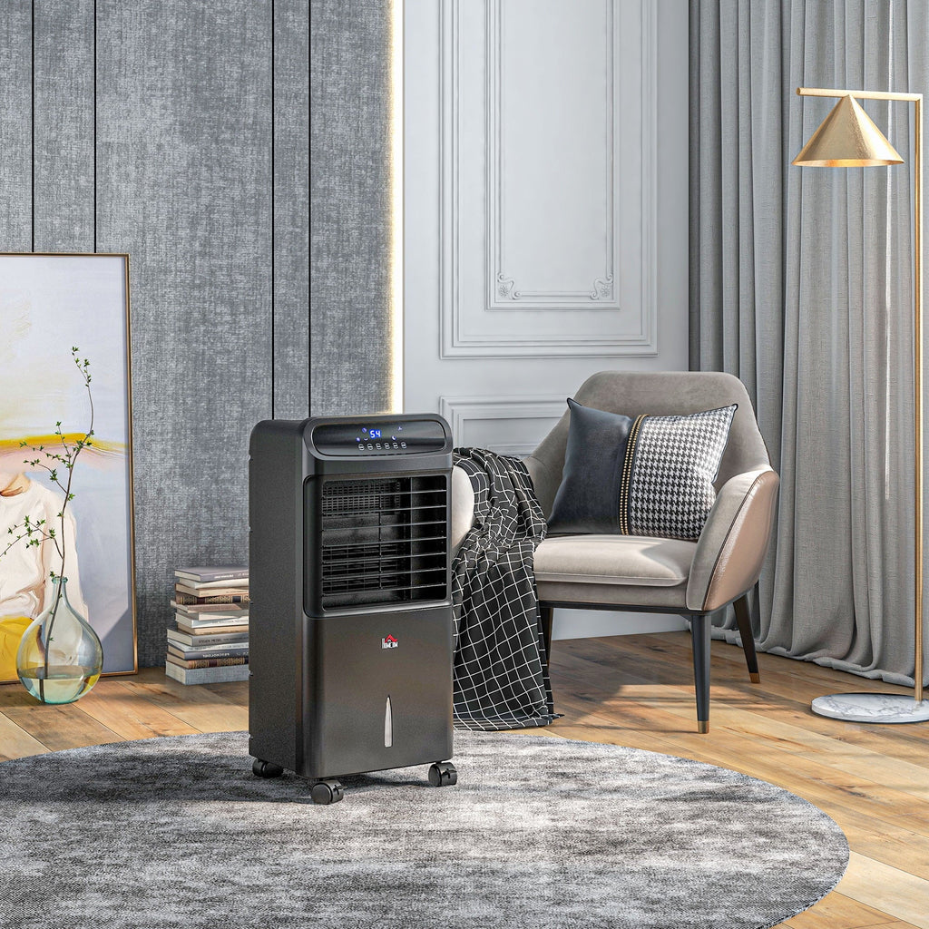 HOMCOM 3-In-1 Mobile Evaporative Air Cooler with Remote Oscillating Black