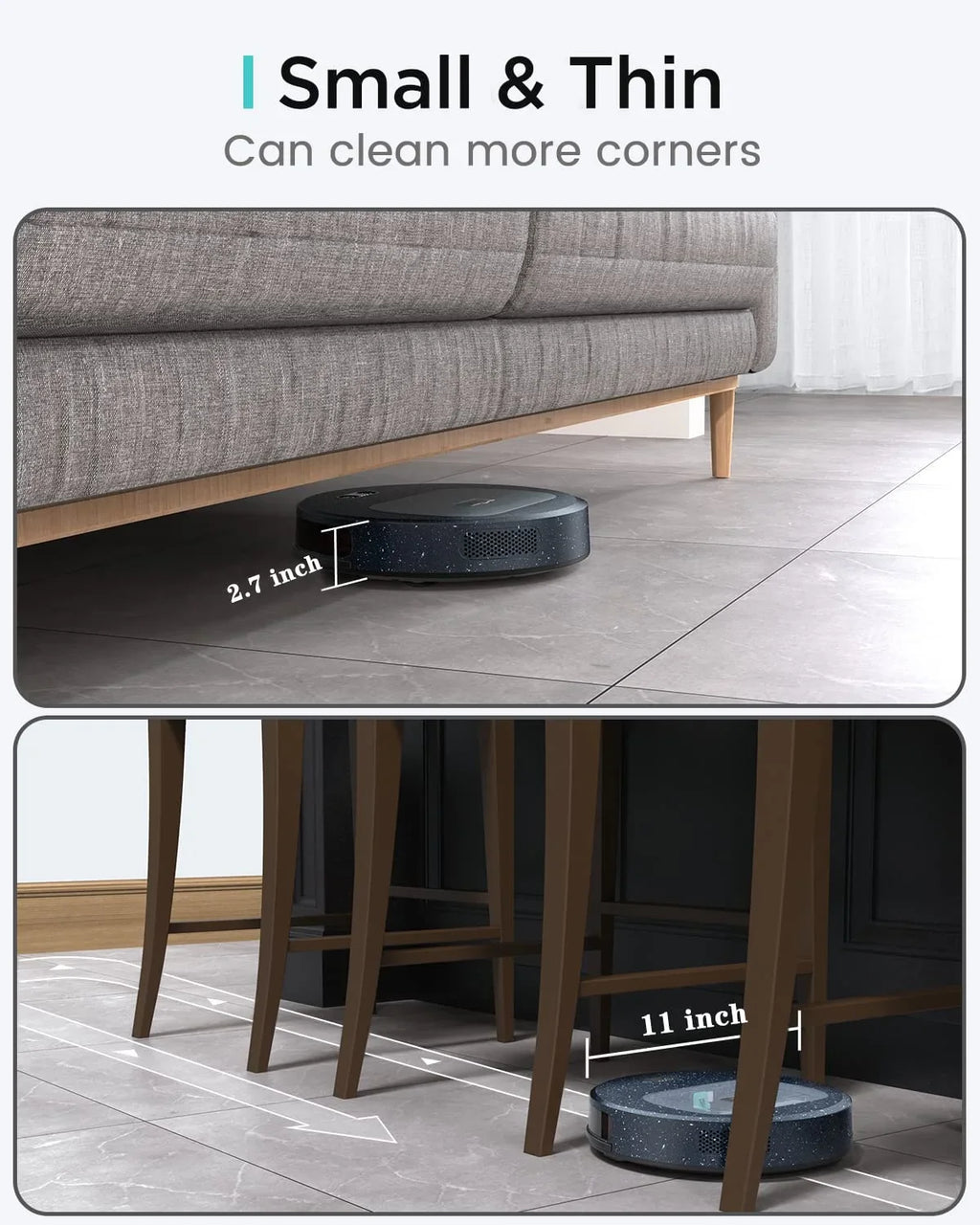 Lefant F1 Robot Vacuum Cleaner, 600ml Visual Dust Box, Wi-Fi/App/Alexa Control, 5000Pa Strong Suction, Ultra Thin Home Robotic Vacuums for Pet Hair, Hard Floors and Carpet