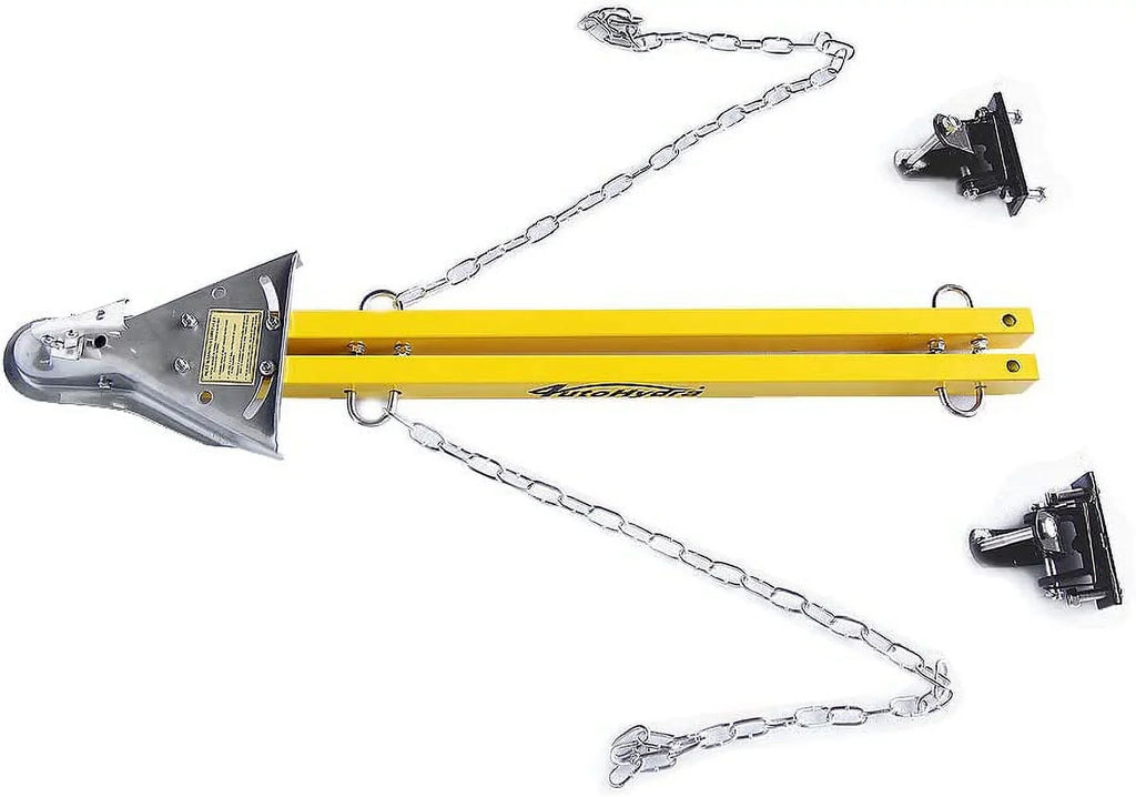 HPDAVV Yellow Adjustable Tow Towing Bar / Adjustable Tow Bar Kit Bumper Mount 5000lb w/Chains RV Car Truck Fitting with Jeep System