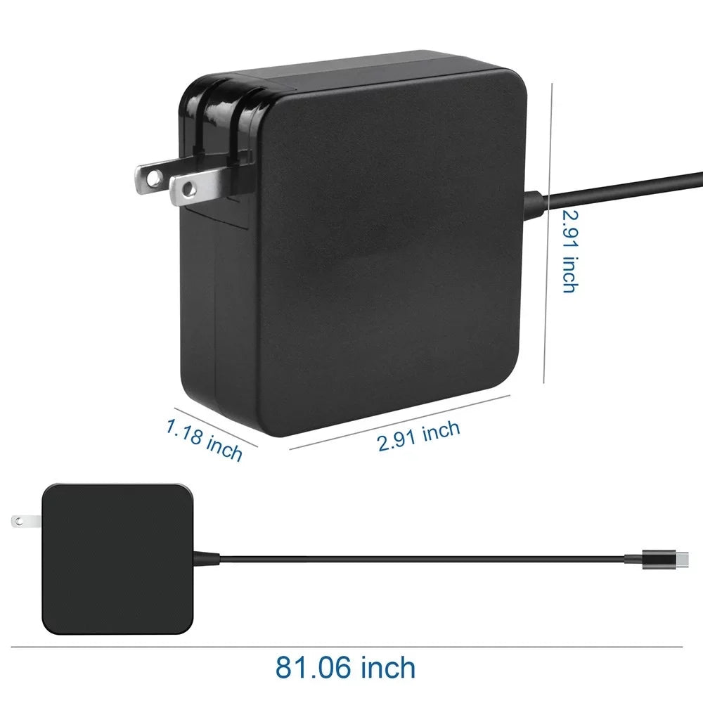 Aprelco Black 65W USB Type-C AC Adapter Charger Matching with Lenovo 100e Chromebook 1st Gen Type 81ER