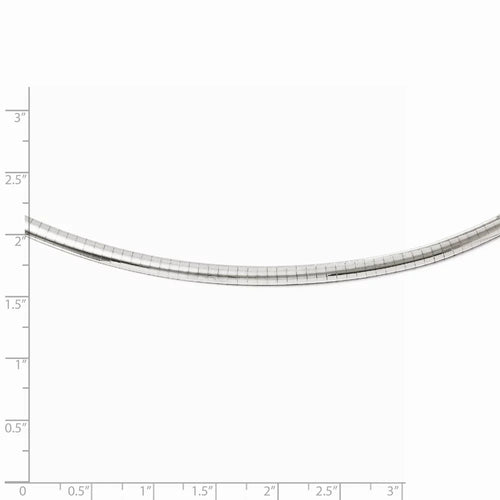 14K White Gold 4mm Domed Omega Necklace