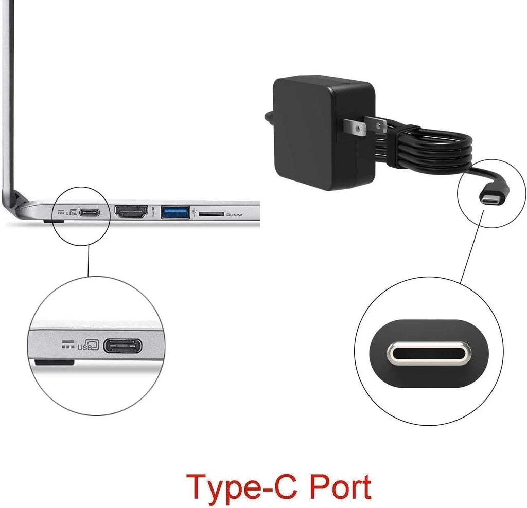 Guy-Tech 45w USB-C Ac Adapter Suitable with Lenovo 100e 82GJ0008CF Power Cord