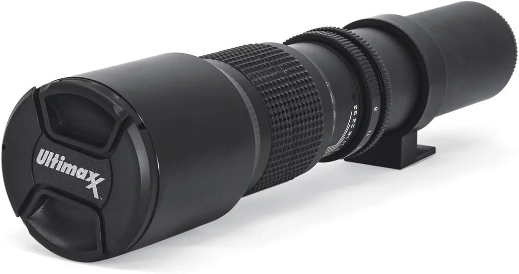 Ultimaxx 500mm/1000mm f/8 Multi-Coated Preset Telephoto Lens Includes Ultimaxx 2.0X Tele-Converter + T-Mount Adapter for Canon EF Mount & Microfiber Cleaning Cloth - Matching with SLR/DSLR Cameras