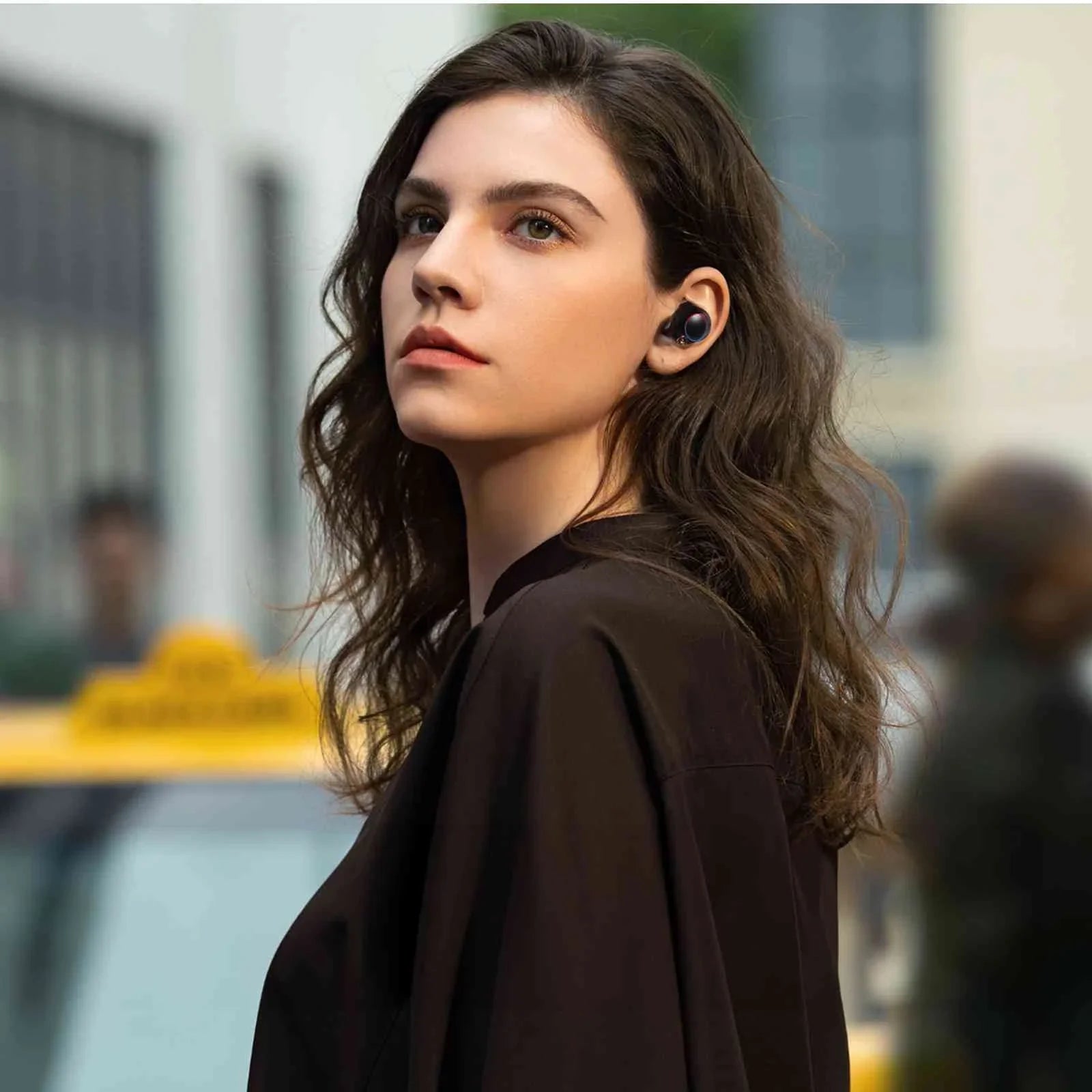 UrbanX True Wireless Bluetooth Earbuds + Charging Case, Black, Dual Connect, IPX5 Water Resistance, Bluetooth 5.2 Connection, Balanced, Bass Boost Matching with Lenovo Tab M10