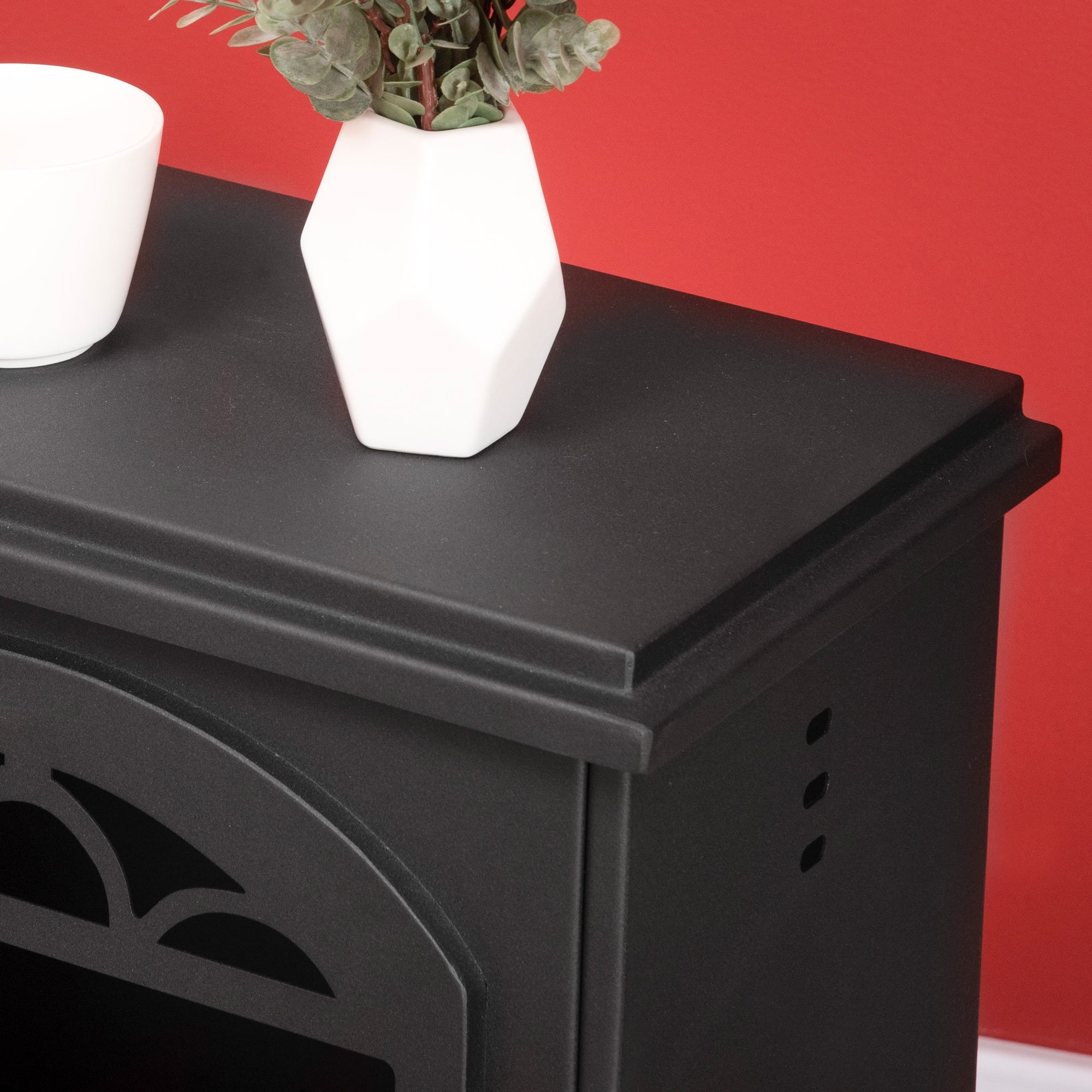 HOMCOM Ethanol Fireplace, 9.75" Freestanding Stove Heater 0.4 Gal Max 470 Sq. Ft., Burns up to 3 Hours, Black