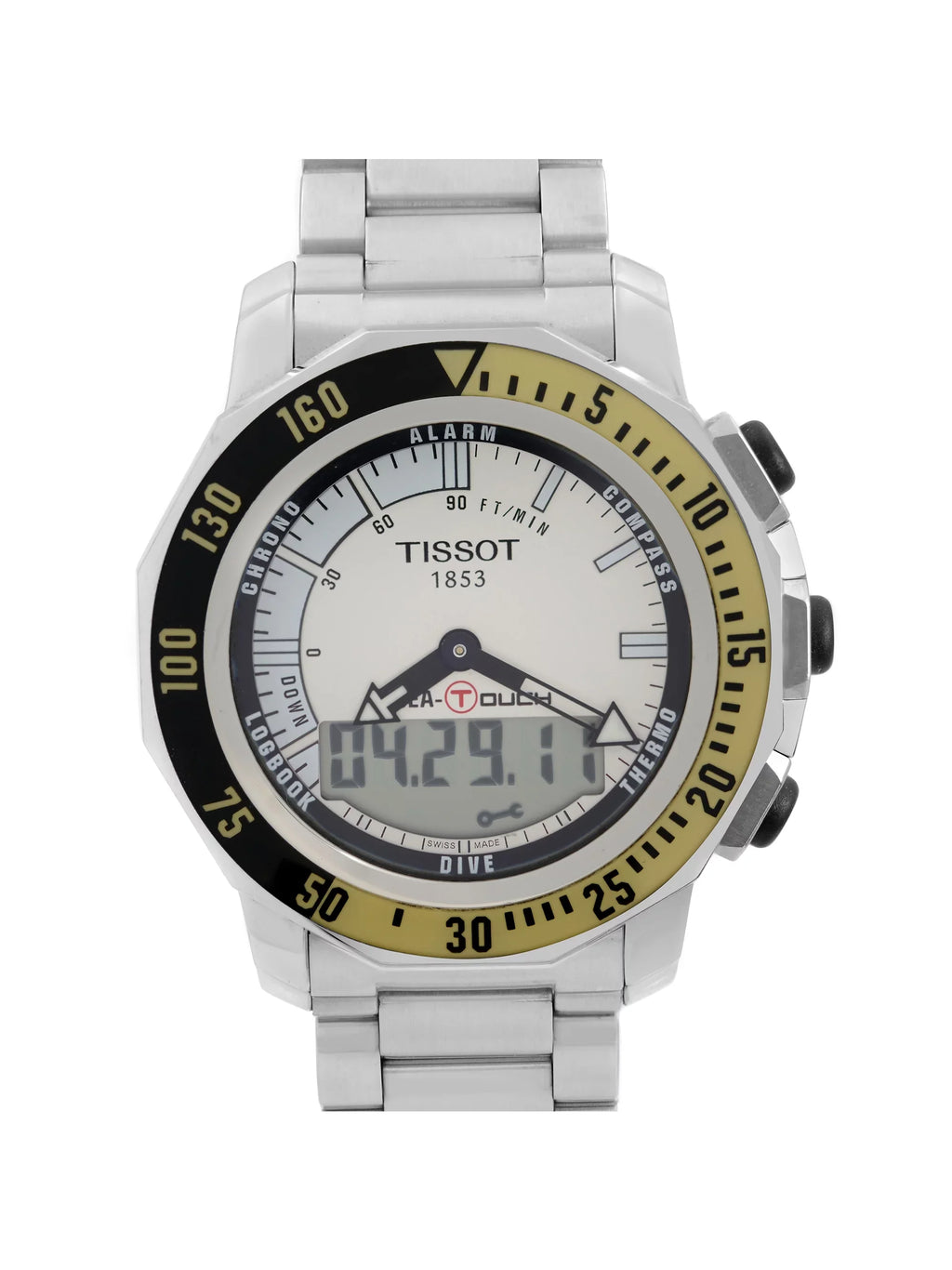 Tissot Sea-Touch Steel Silver Dial Quartz Mens Watch T026.420.11.031.01 Pre-Owned