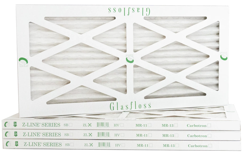 Glasfloss 13x20x1 - MERV 10 -Qty:4 - Furnace Air Filter - Made in USA (Actual Size: 12.5 x 19.5x7/8 inch)