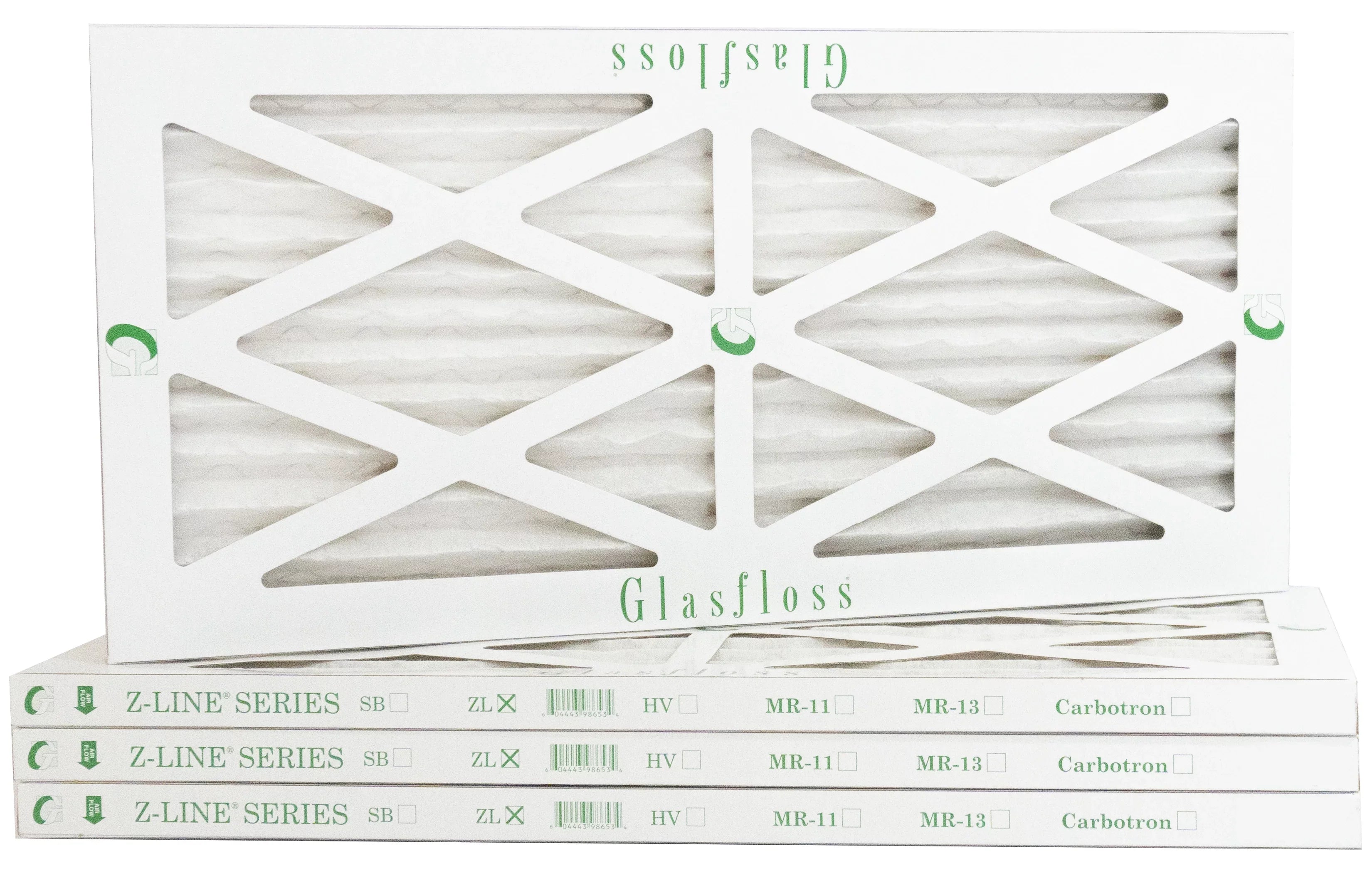 Glasfloss 13x20x1 - MERV 10 -Qty:4 - Furnace Air Filter - Made in USA (Actual Size: 12.5 x 19.5x7/8 inch)